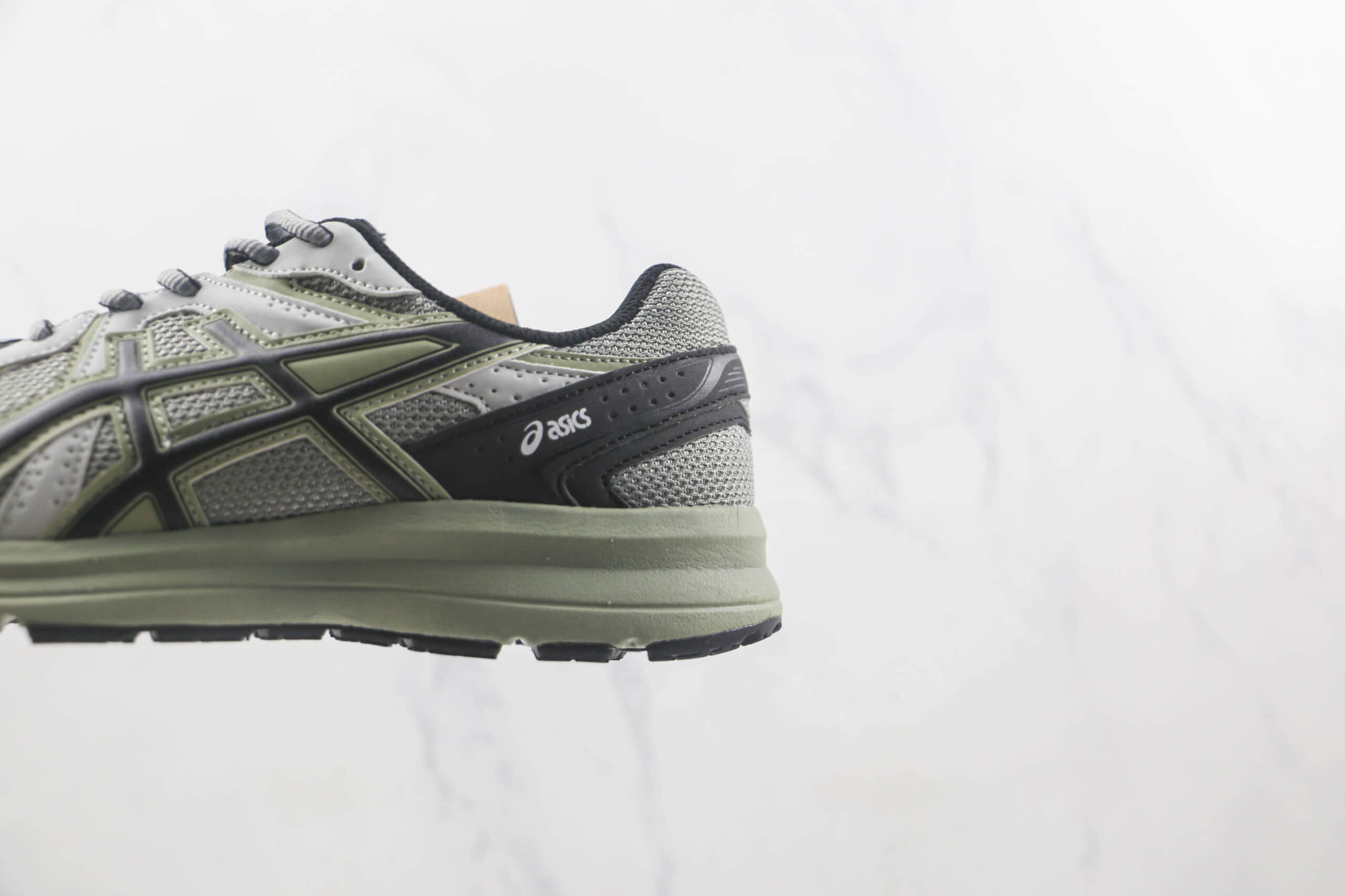 亚瑟士Asics Jog 100 S莆田纯原复刻版本灰绿色轻量低帮跑鞋原档案数据开发 货号:1201A715-020