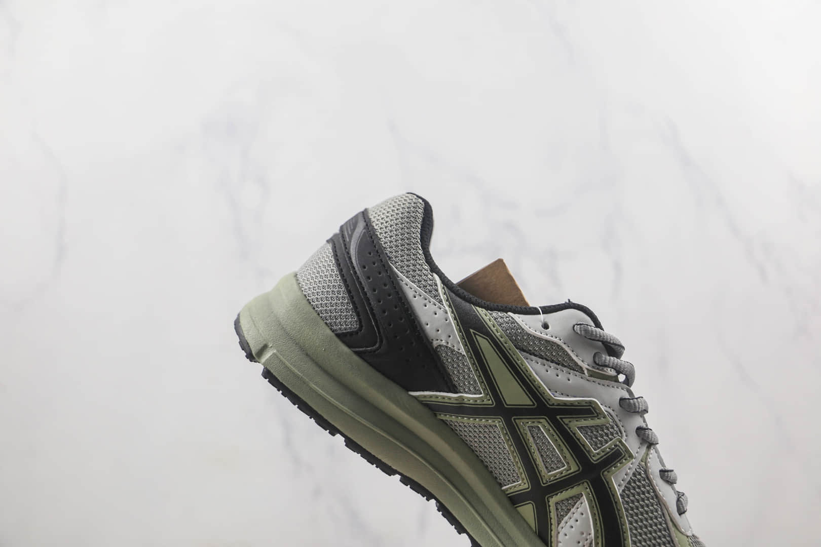 亚瑟士Asics Jog 100 S莆田纯原复刻版本灰绿色轻量低帮跑鞋原档案数据开发 货号:1201A715-020