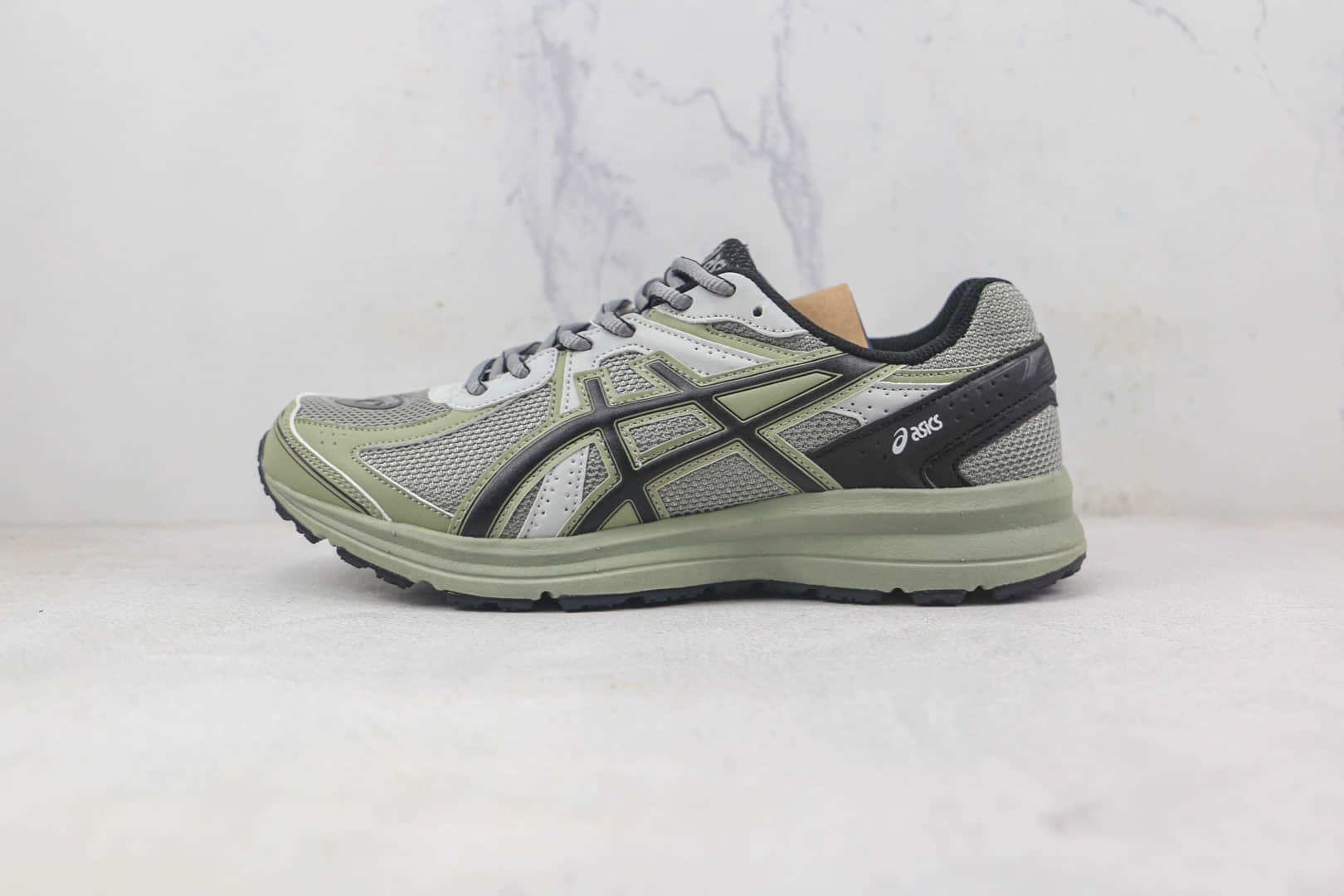 亚瑟士Asics Jog 100 S莆田纯原复刻版本灰绿色轻量低帮跑鞋原档案数据开发 货号:1201A715-020