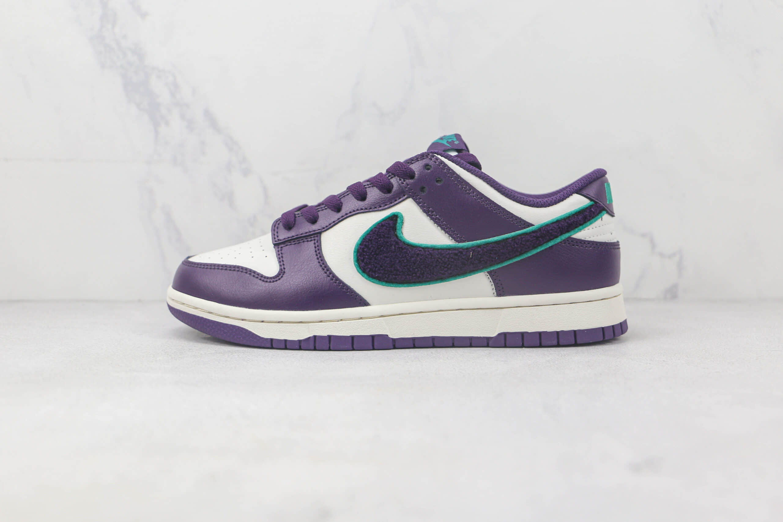 耐克Nike SB Dunk Low Chenille Swoosh莆田天花板低帮sb dunk雪尼尔白紫色板鞋原鞋开模 (ID:89200) - 图片1