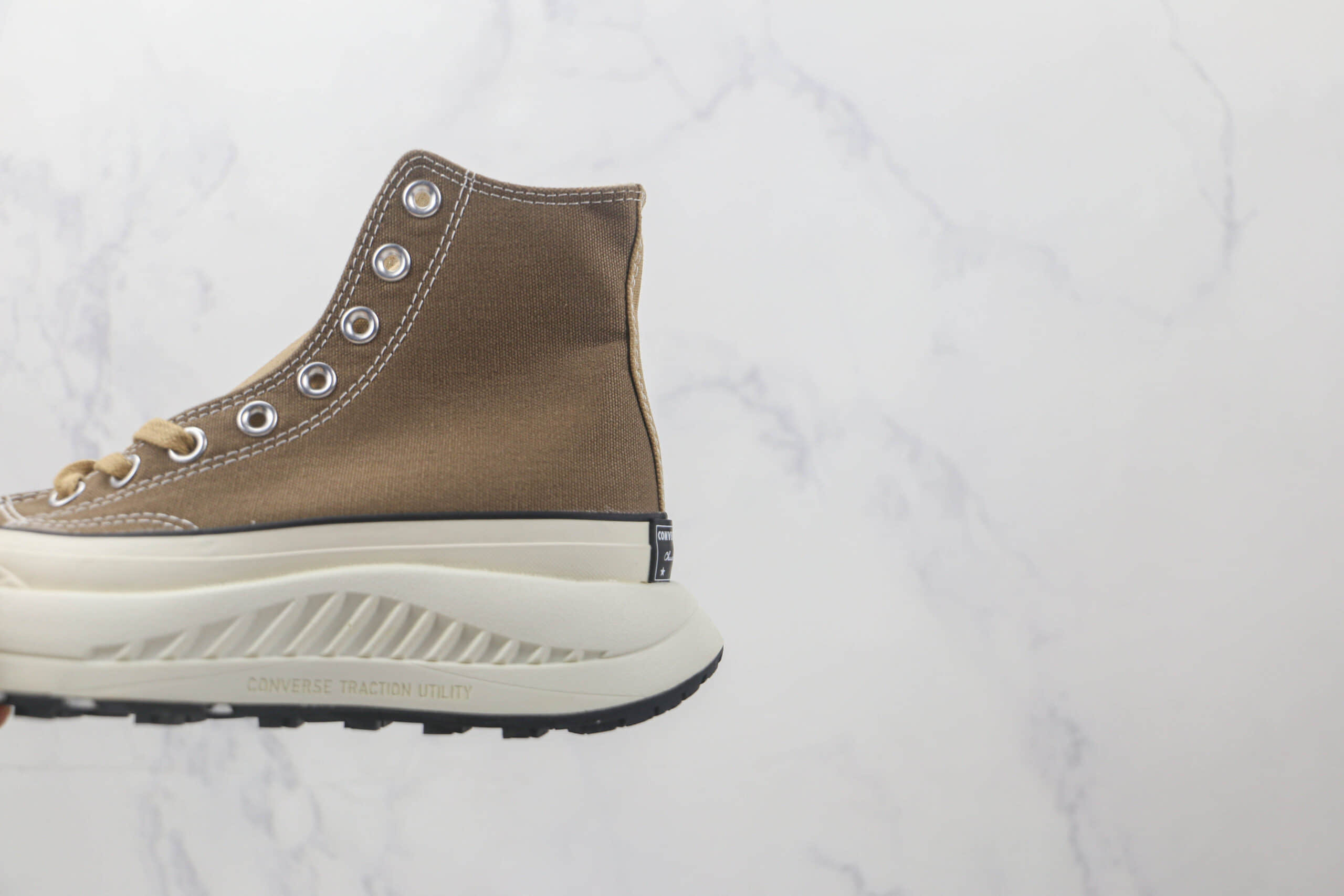 匡威CONVERSE Chuck 70 AT-CX高帮厚底锯齿棕色帆布运动鞋原楦头纸板打造 货号:AO1682C