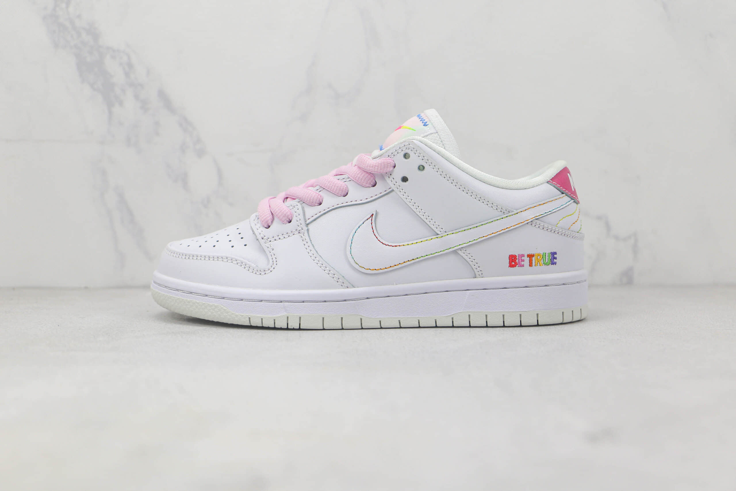 耐克Nike SB Dunk Low Be True莆田纯原复刻版本天花板低帮SB DUNK彩虹配色板鞋内置气垫原盒原标 (ID:89455) - 图片1