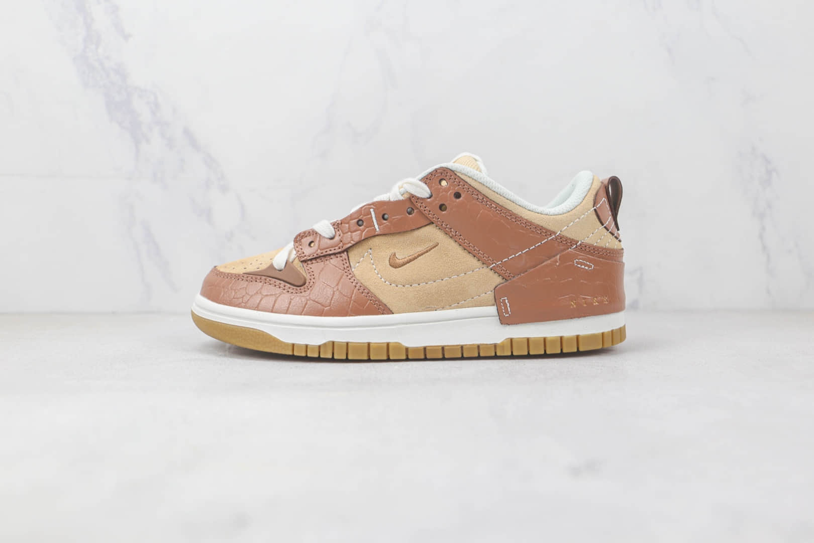 耐克Nike Dunk Low Disrupt 2 Brown Croc纯原版本低帮DUNK棕色鳄鱼纹Disrupt 2板鞋 莆田DUNK工厂 (ID:90049) - 图片1