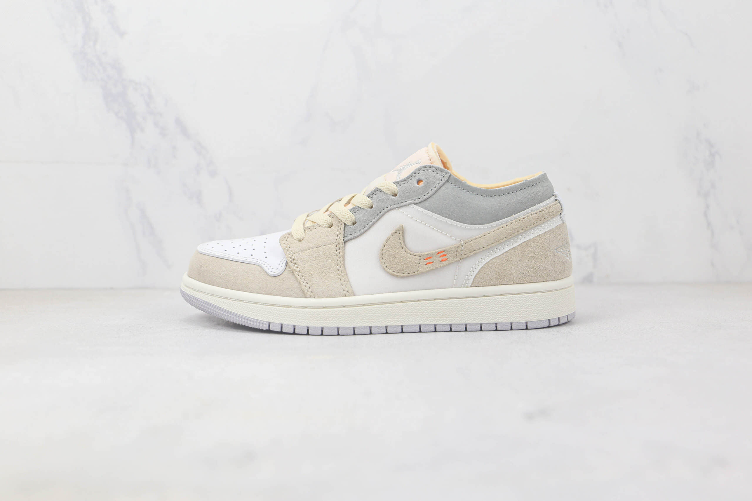 乔丹Air Jordan 1 Low SE Craft White and Phantom纯原版本低帮AJ1白灰色休闲板鞋 莆田AJ工厂批发 (ID:90349) - 图片1