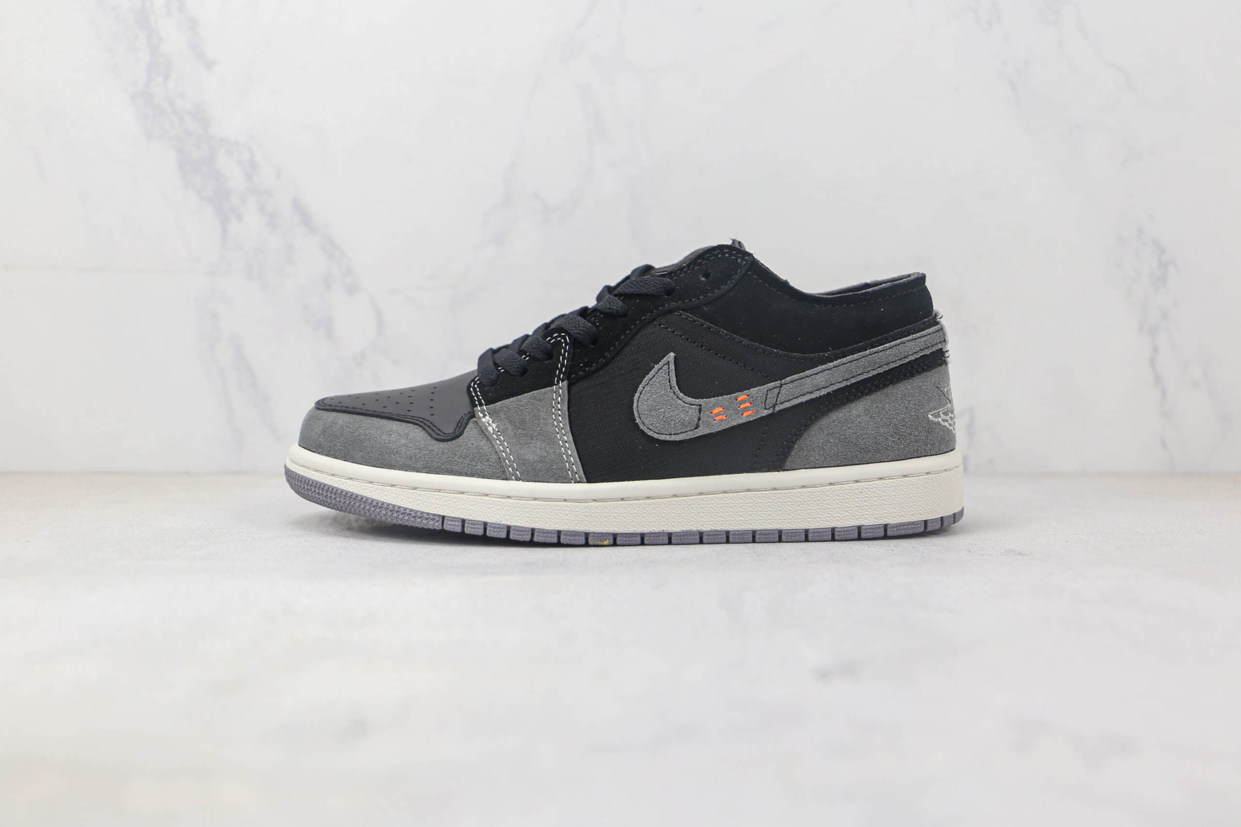 乔丹Air Jordan 1 Low SE Craft White and Phantom纯原版本低帮AJ1黑灰色休闲板鞋 乔丹AJ1工厂货源 (ID:90449) - 图片1