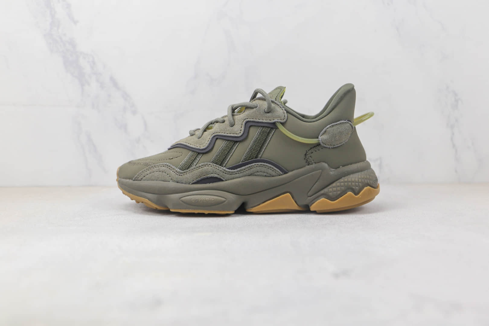 阿迪达斯Adidas Originals Ozweego 3M纯原版本三叶草军绿色水管老爹鞋 阿迪达斯三叶草复古慢跑鞋 (ID:90802) - 图片1