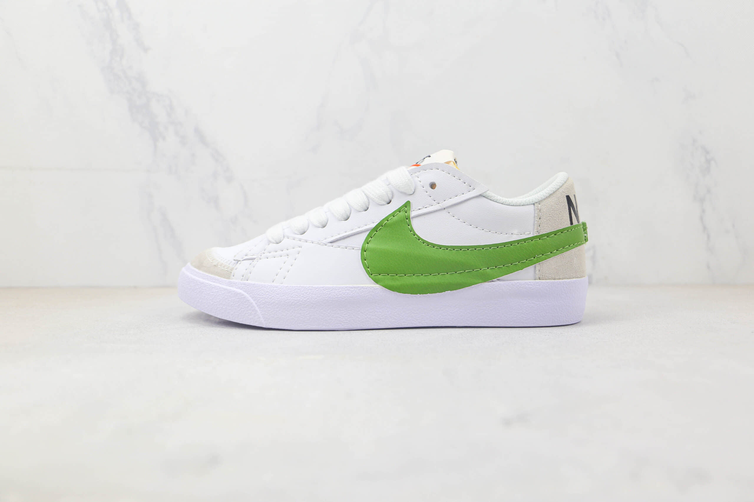 耐克Nike Blazer Low’77 Jumbo纯原版本白绿色低帮开拓者板鞋 耐克开拓者校园板鞋 (ID:90826) - 图片1