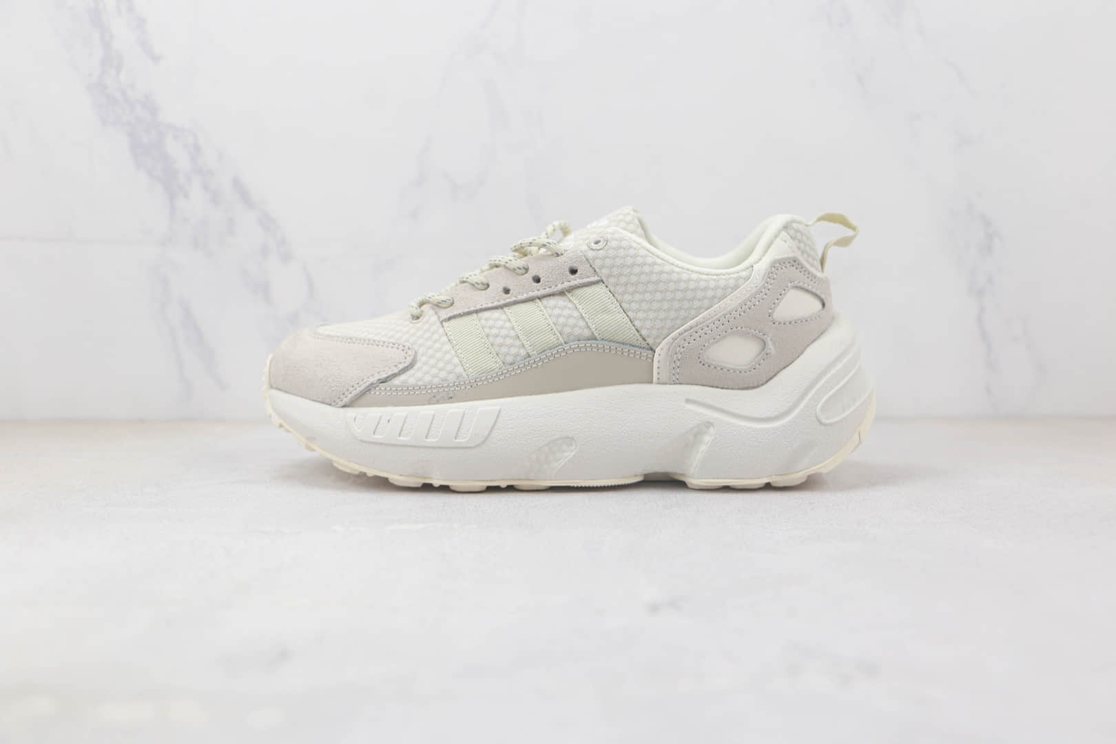 阿迪达斯Adidas Originals ZX 22纯原版本三叶草米白色爆米花跑鞋 阿迪达斯ZX22全新系列跑鞋 (ID:91483) - 图片1