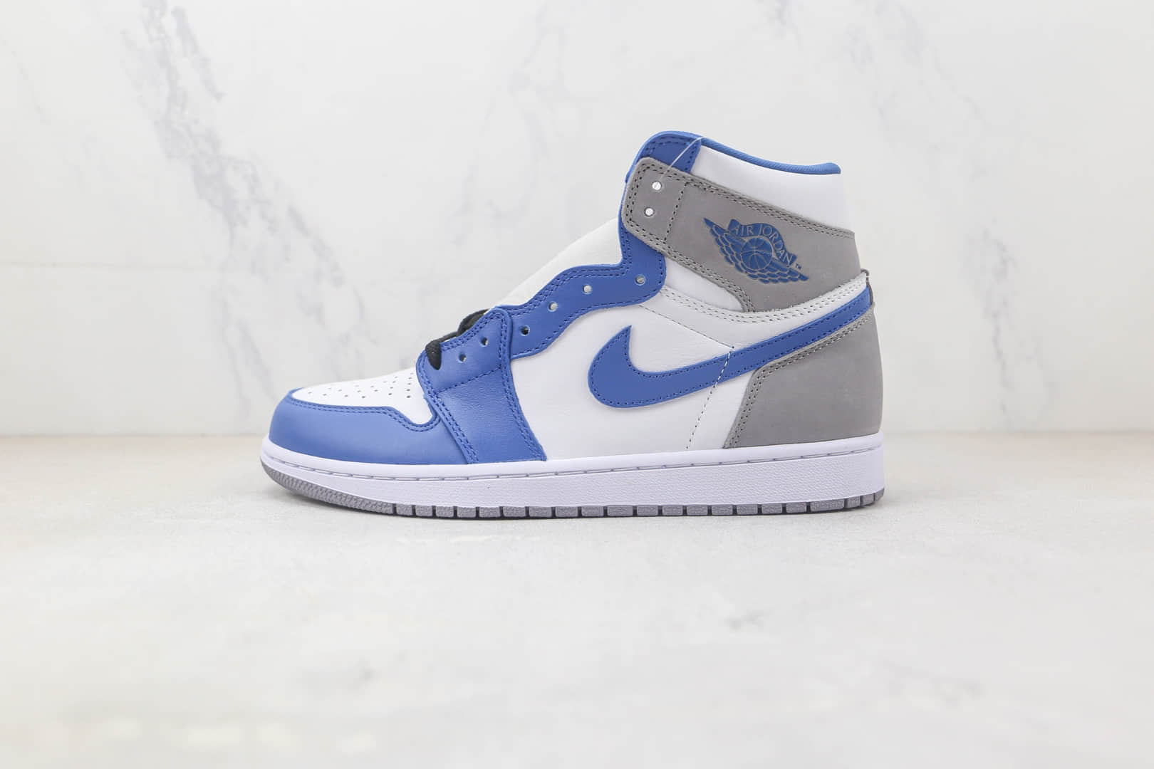 乔丹Air Jordan AJ1 Retro High纯原版本高帮AJ1白灰蓝色板鞋 天花板AJ1板鞋 (ID:91572) - 图片1
