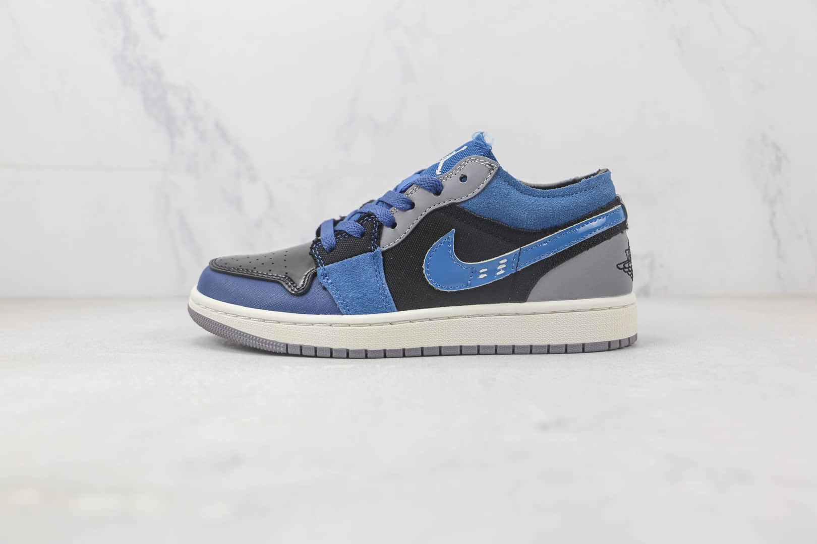 乔丹Air Jordan 1纯原版本低帮AJ1黑灰蓝色板鞋 莆田天花板AJ货源 (ID:91685) - 图片1