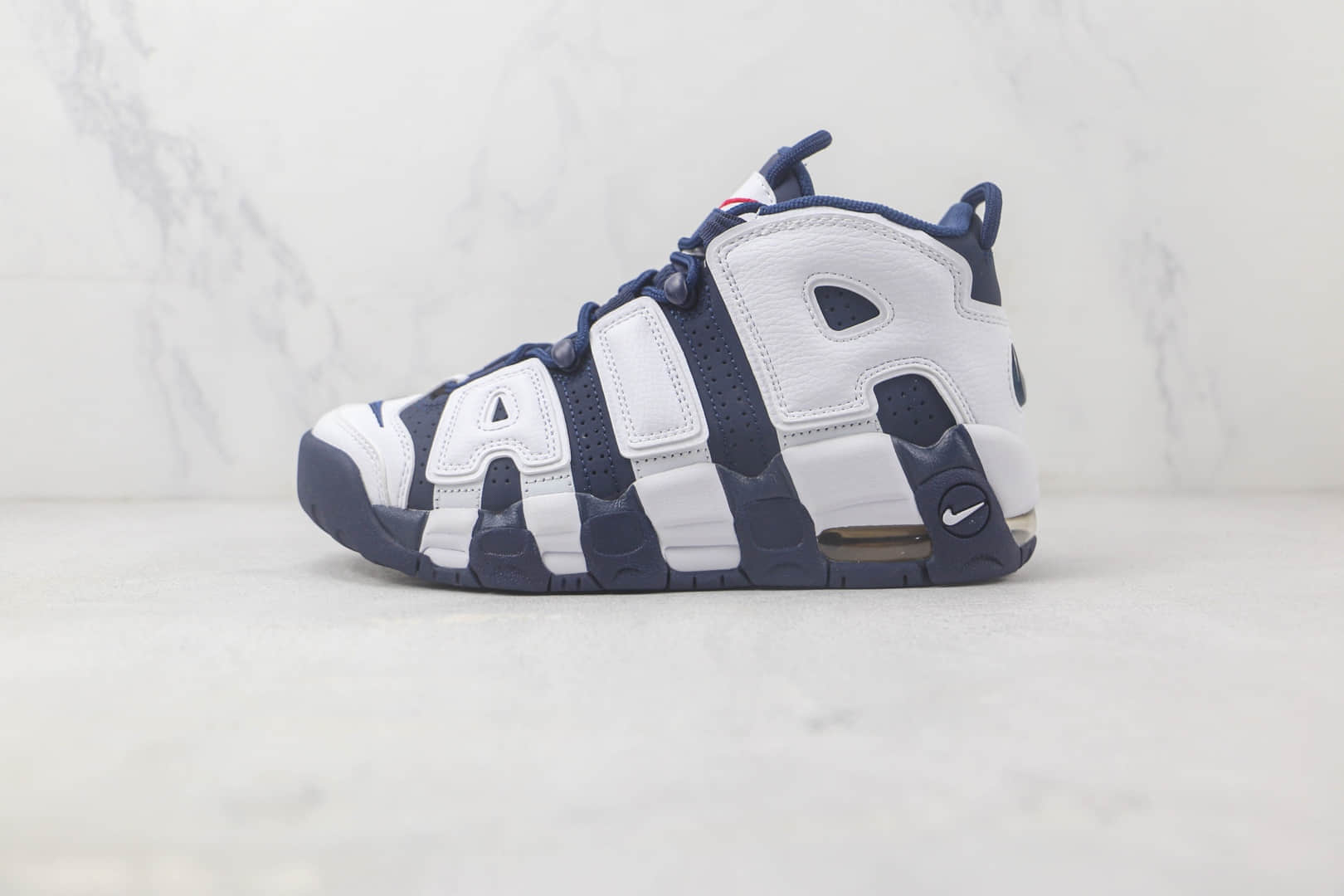 耐克Nike Air More Uptempo纯原版本皮蓬大R白蓝色篮球鞋 耐克皮蓬篮球鞋系列 (ID:92268) - 图片1