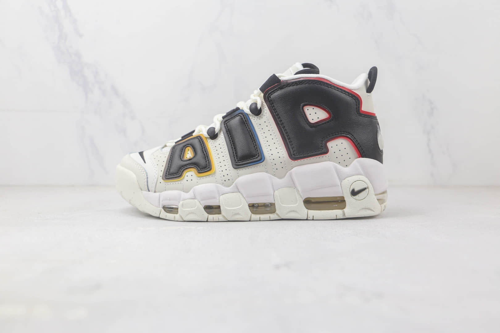 耐克Nike Air More Uptempo纯原版本皮蓬大R白黑红配色篮球鞋 耐克皮蓬球鞋全系列 (ID:92535) - 图片1