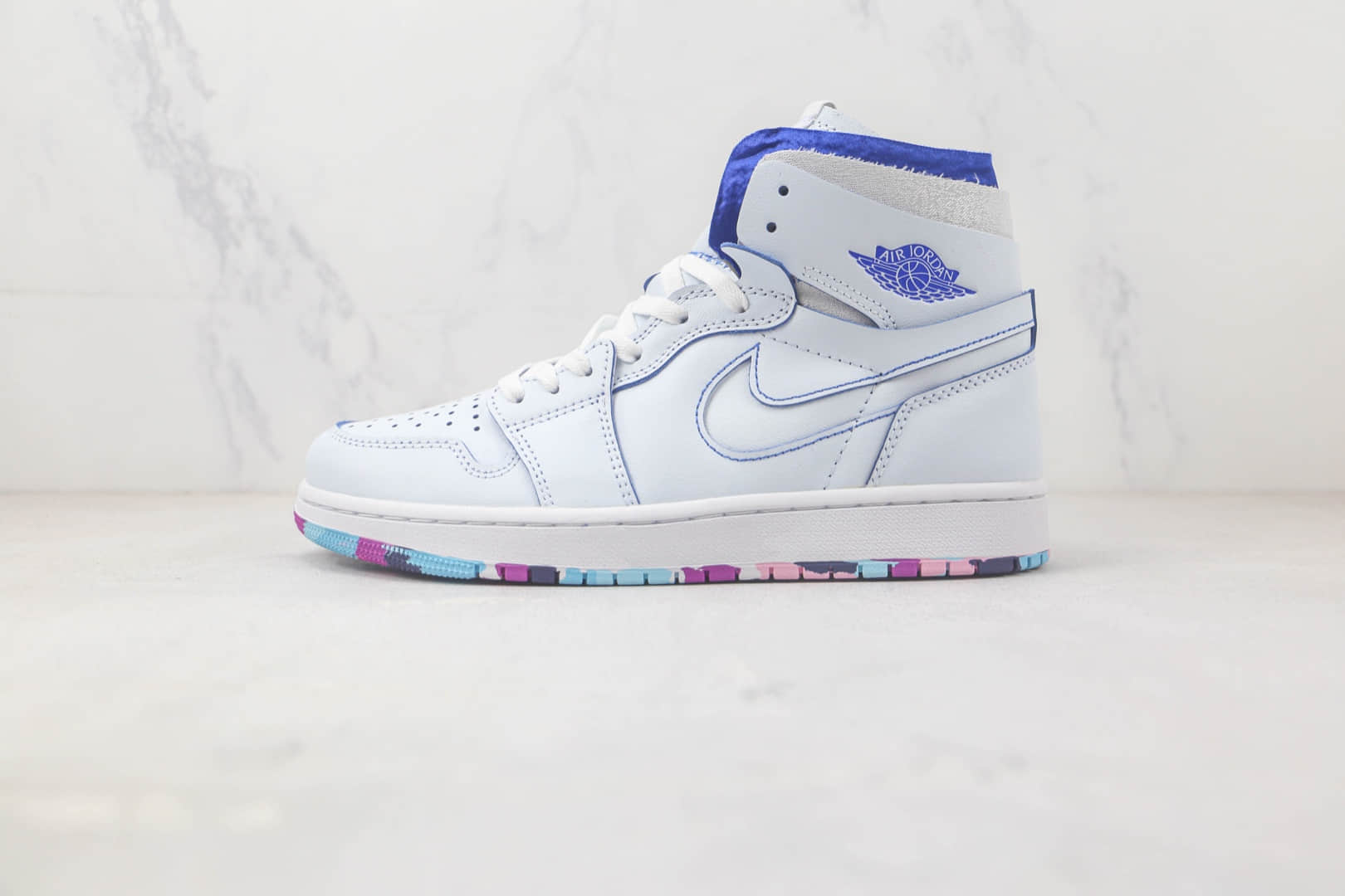 乔丹Air Jordan 1 Zoom CMFT 25 Years in China高帮AJ1白蓝刮刮乐篮球鞋 莆田天花板AJ1系列 (ID:92651) - 图片1