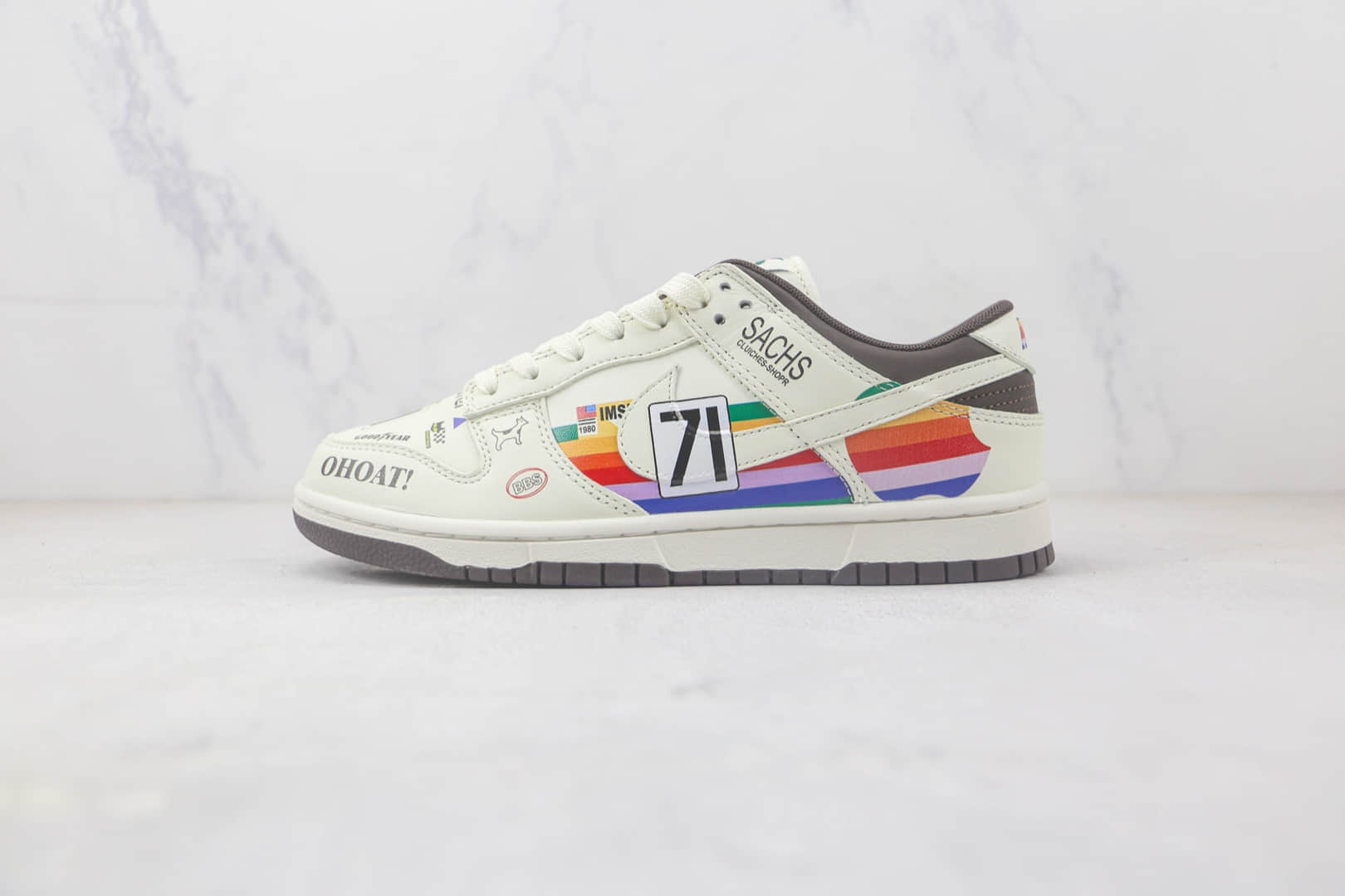 耐克Nike Dunk Low Dunk 71三方联名款纯原版本低帮DUNK彩虹涂鸦配色板鞋 莆田天花板DUNK板鞋 (ID:92713) - 图片1