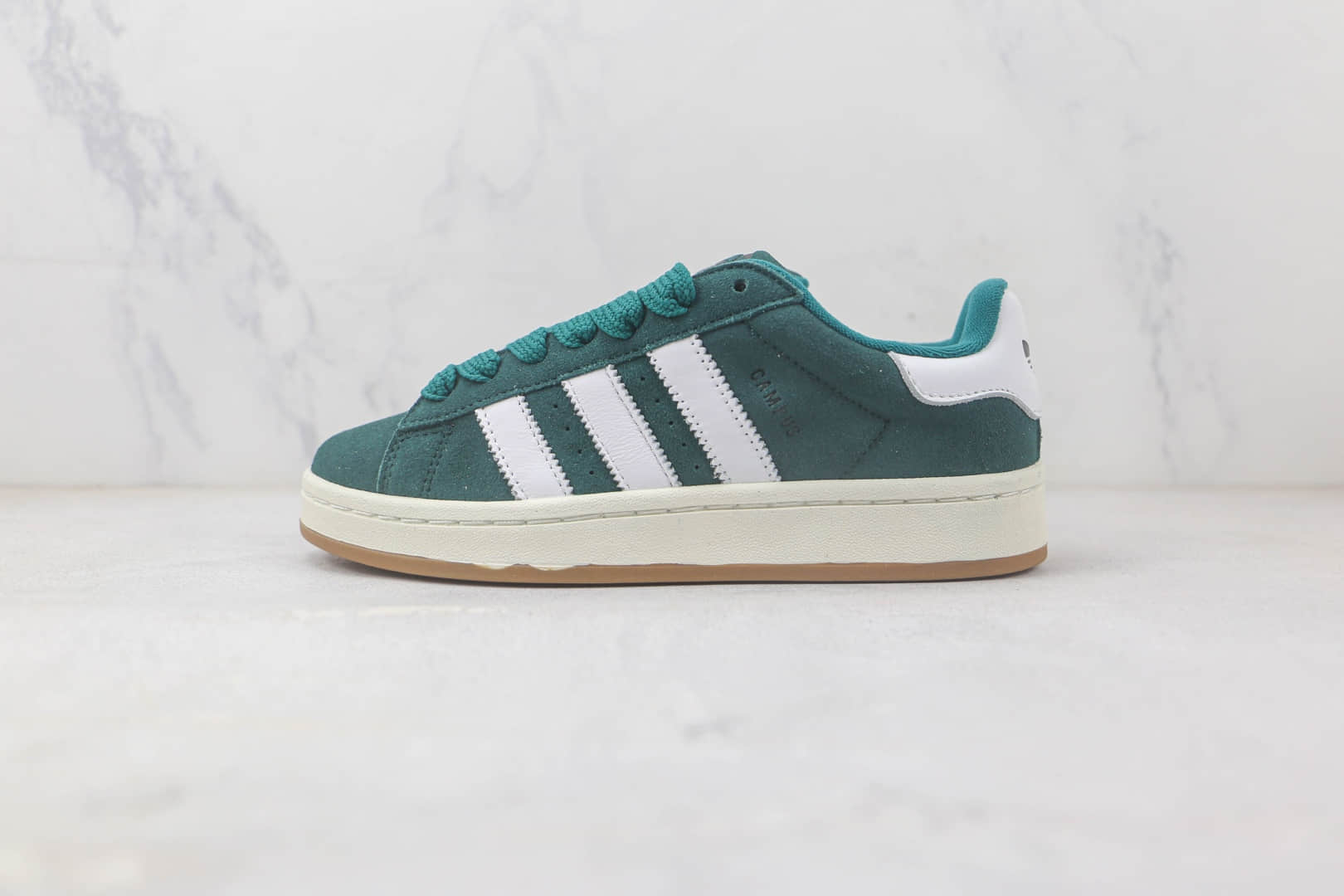 阿迪达斯Adidas Originals Campus 00s纯原版本麂皮白绿色学院系列面包鞋 阿迪达斯三叶草板鞋系列 (ID:92843) - 图片1
