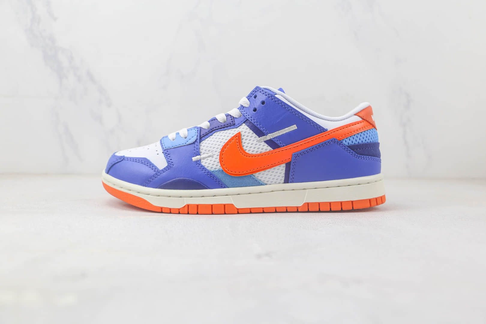 耐克Nike Dunk Scrap纯原版本低帮DUNK缝合怪尼克斯白蓝橙色板鞋 莆田天花板DUNK系列 (ID:92933) - 图片1