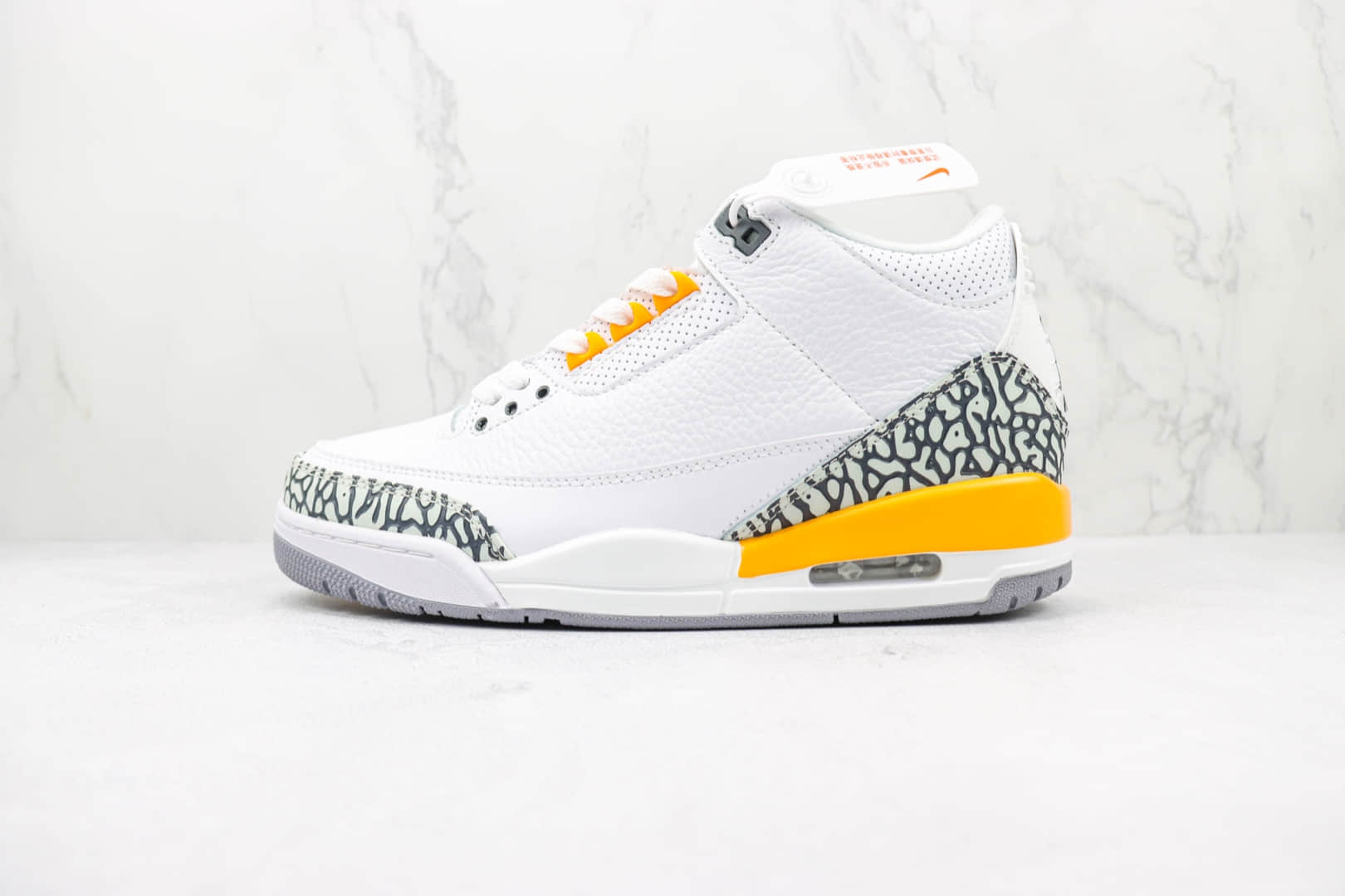 乔丹Air jordan 3 Retro Tinker NrgHJ纯原版本AJ3爆裂纹白黄色篮球鞋 莆田天花板AJ3系列 (ID:93597) - 图片1