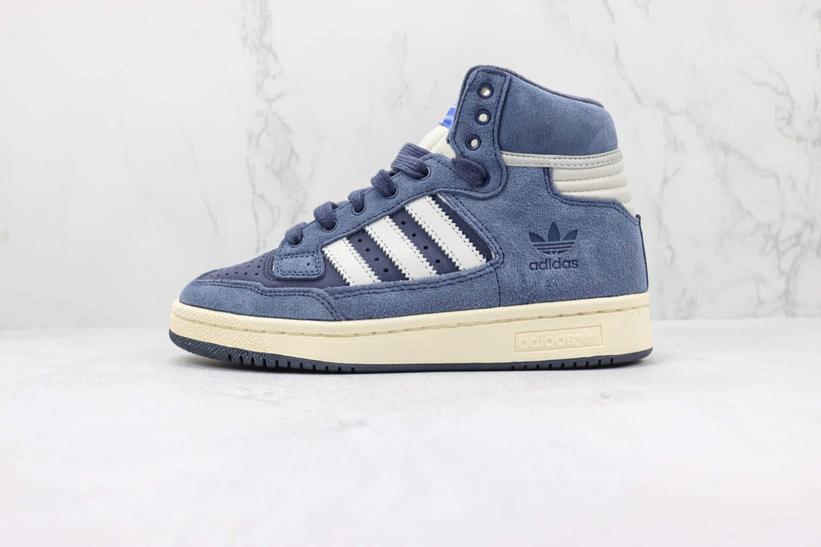 阿迪达斯Adidas Originals Centennial 85 High纯原版本高帮复古蓝白色麂皮板鞋 莆田天花板阿迪达斯板鞋 货号:FZ5992