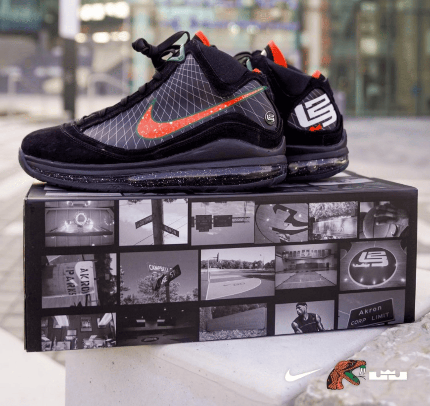 响尾蛇Nike LeBron 7“FAMU”实物曝光!1月7日发售! 货号:DX8554-001