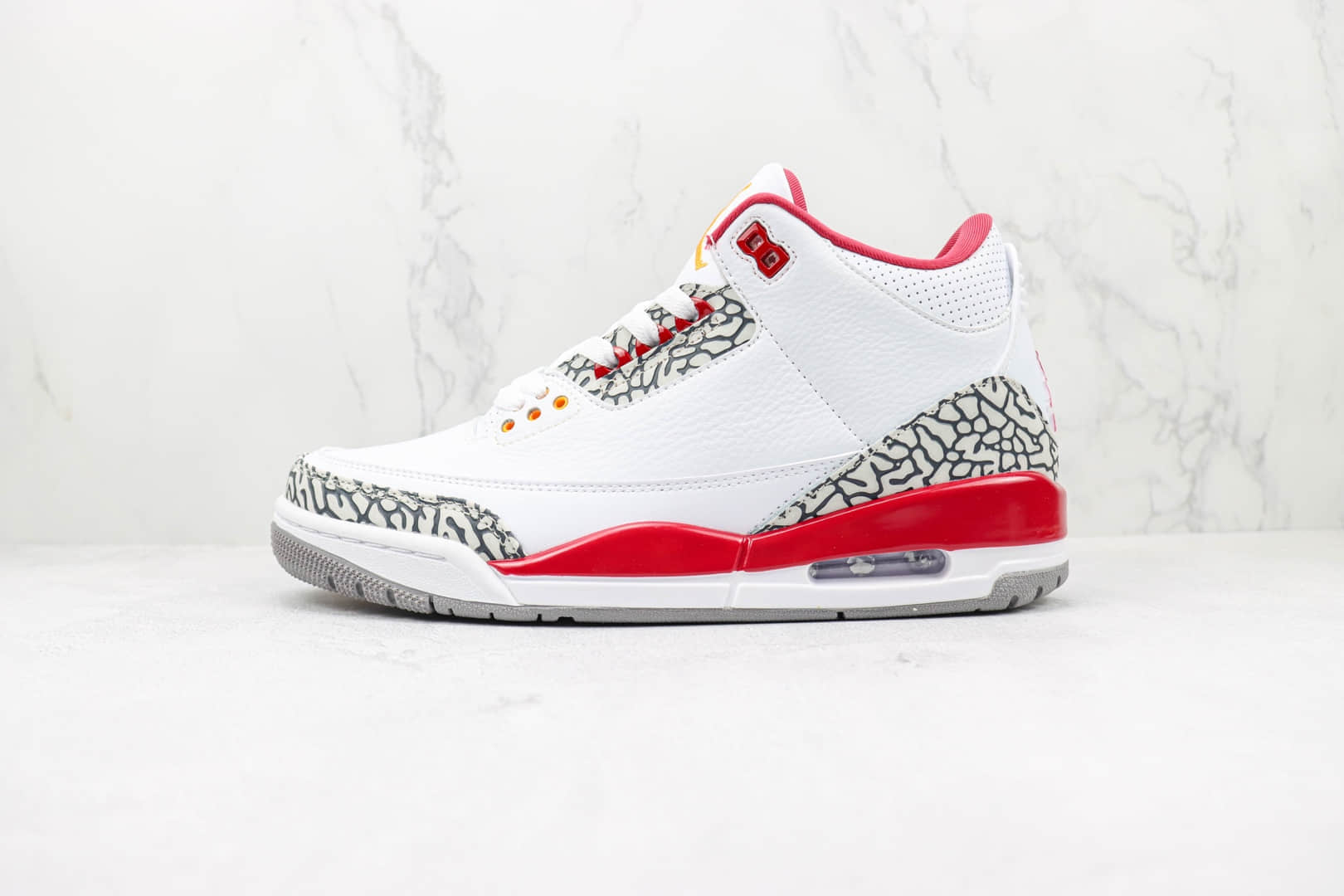 乔丹Air Jordan 3 Retro Cardinal纯原版本AJ3红雀白酒红色篮球鞋 莆田天花板AJ系列 (ID:93886) - 图片1
