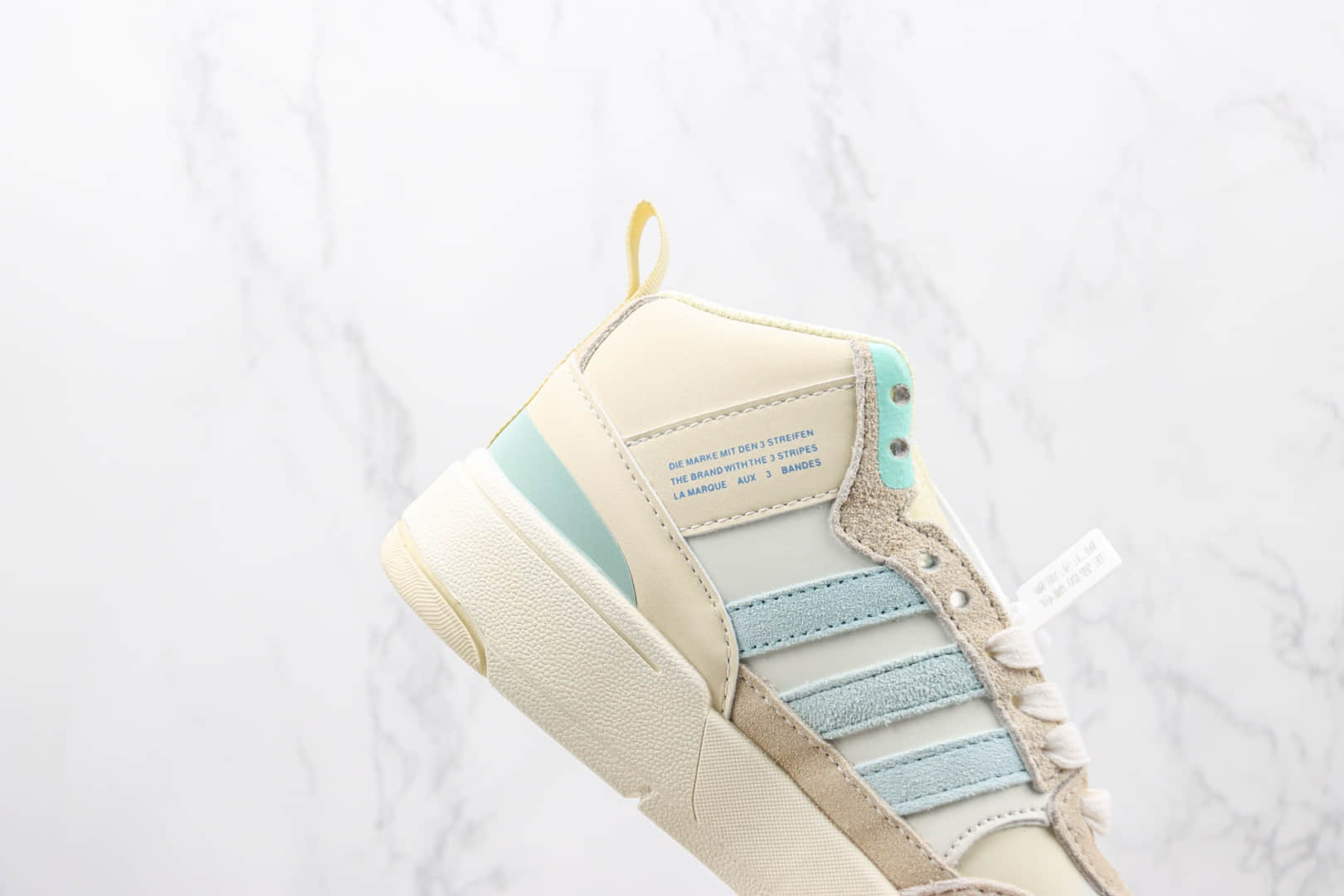阿迪达斯Adidas Originals Post UP纯原版本三叶草中帮薄荷蓝翻毛皮板鞋 莆田阿迪达斯板鞋货源 货号:GV9330