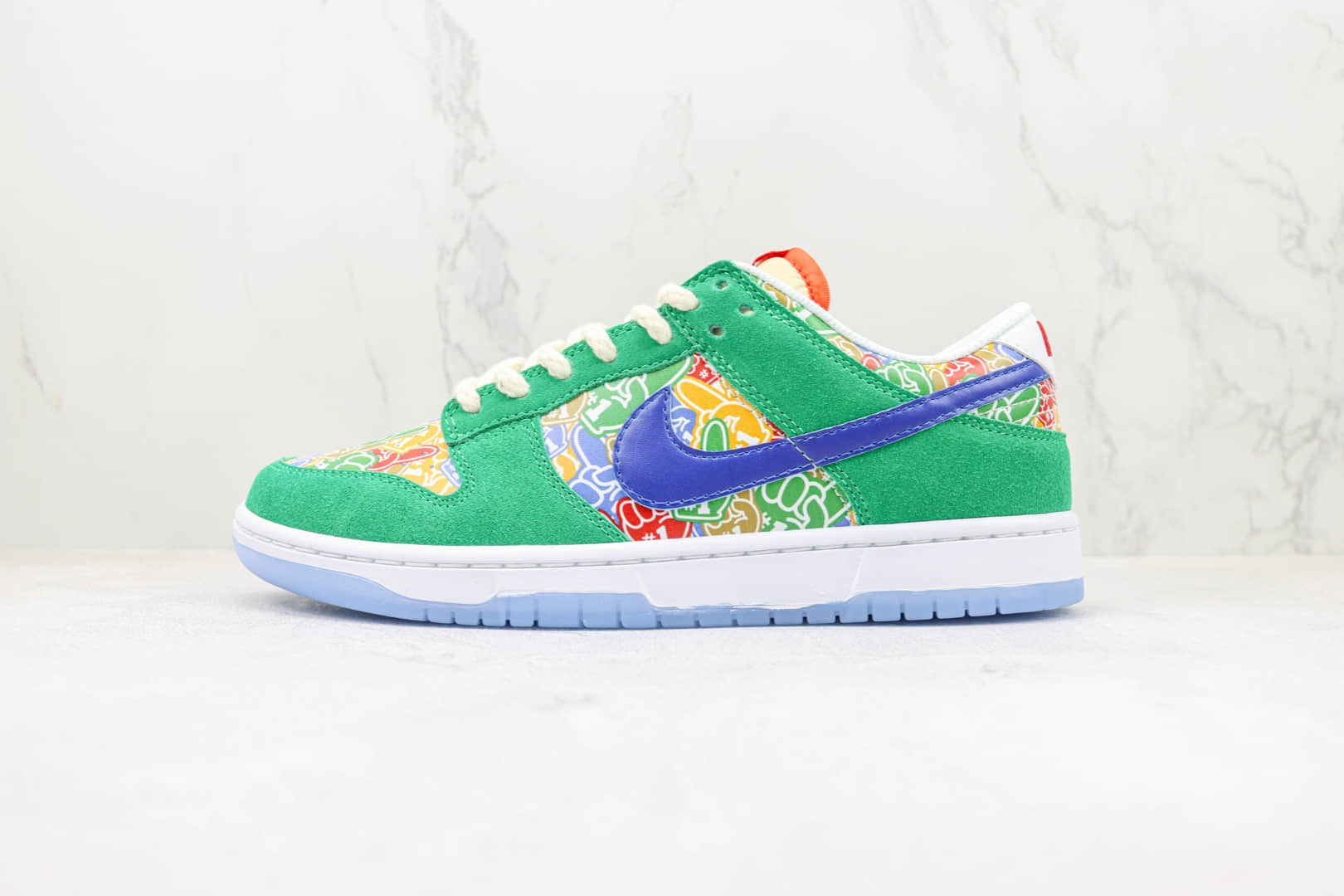 耐克Nike SB Dunk Low Foam Finger纯原版本低帮SB DUNK蓝绿色手指印花配色板鞋 天花板DUNK系列板鞋 (ID:94726) - 图片1