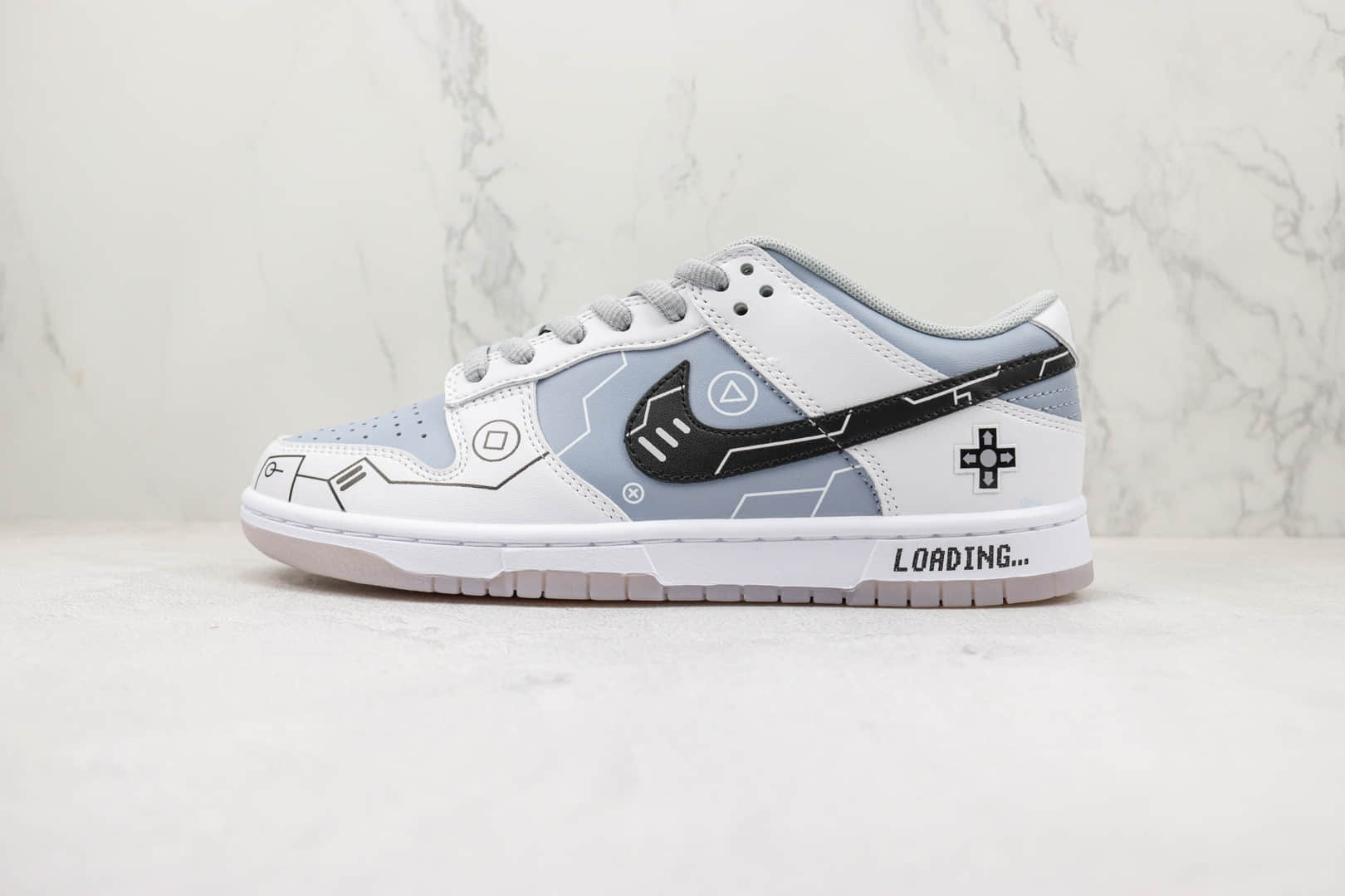 耐克Nike SB Dunk Low纯原版本低帮SB DUNK电玩主题灰黑色涂鸦线条板鞋 莆田天花板DUNK系列板鞋 (ID:94904) - 图片1