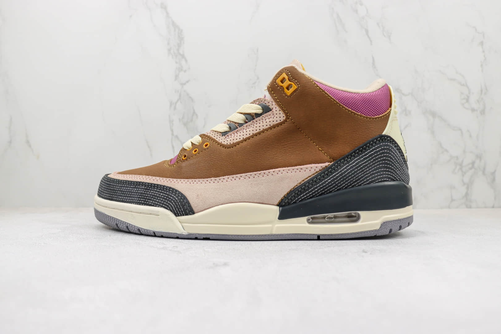 乔丹Air jordan 3 Retro Tinker NrgHJ纯原版本爆裂纹褐卡其粉色AJ3篮球鞋 天花板AJ系列篮球鞋 (ID:94920) - 图片1