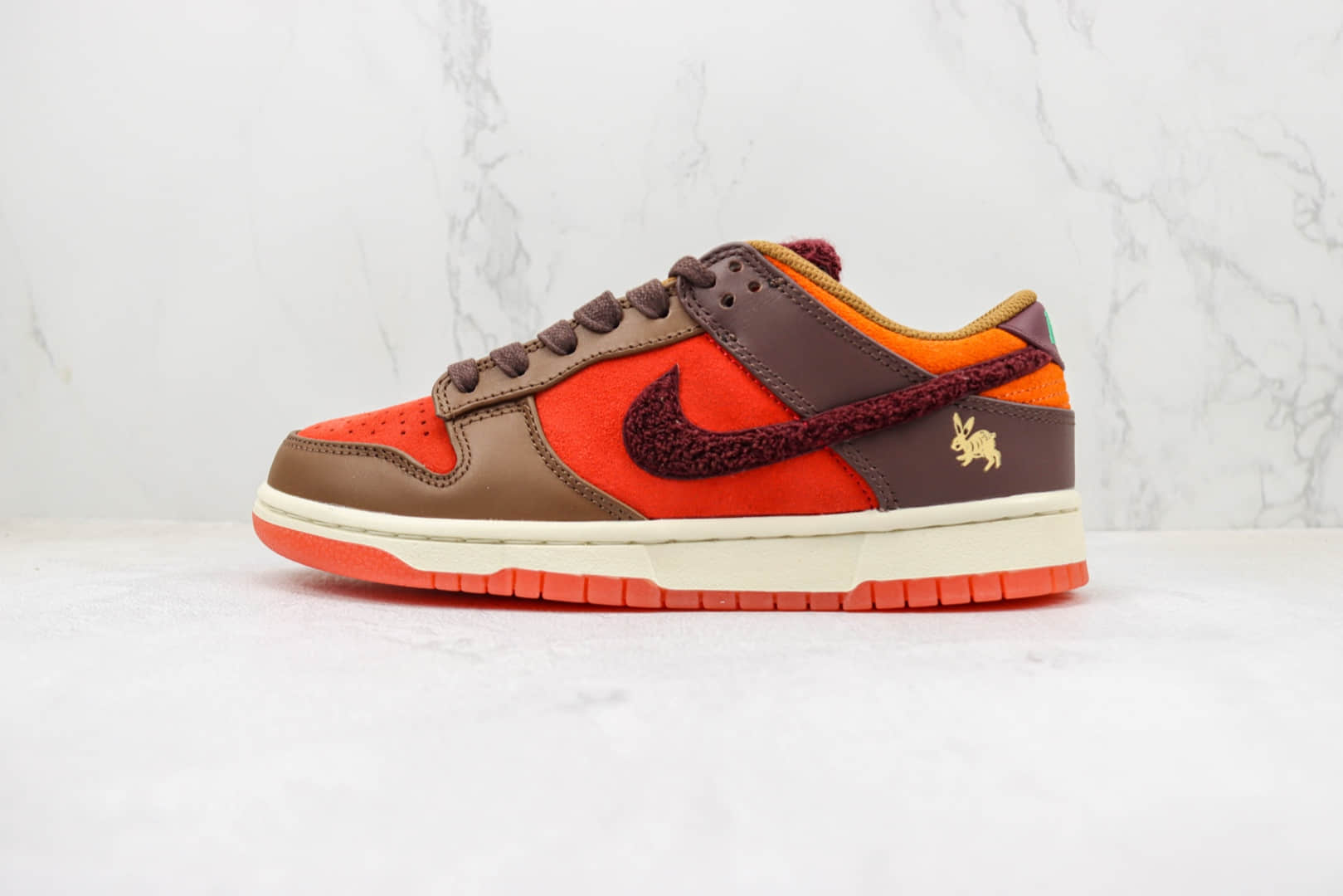 耐克Nike Dunk Low Year of the Rabbit纯原版本低帮DUNK兔年成都限定棕橙色板鞋 莆田天花板DUNK系列 货号:FD4203-661