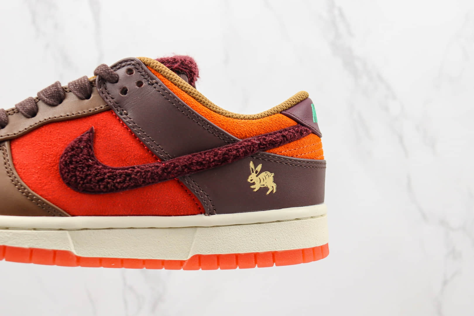 耐克Nike Dunk Low Year of the Rabbit纯原版本低帮DUNK兔年成都限定棕橙色板鞋 莆田天花板DUNK系列 货号:FD4203-661