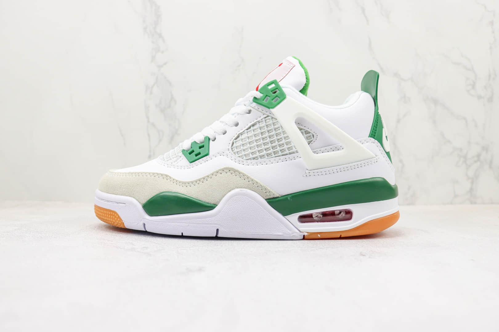 乔丹Air Jordan 4 Retro Pine Green x Nike SB纯原版本AJ4白绿色篮球鞋 莆田天花板AJ系列 (ID:95370) - 图片1