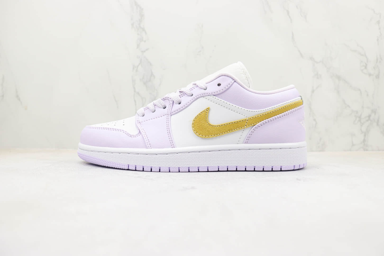 乔丹Air Jordan 1 Low纯原版本低帮AJ1白紫色板鞋 莆田天花板AJ1系列 (ID:95474) - 图片1