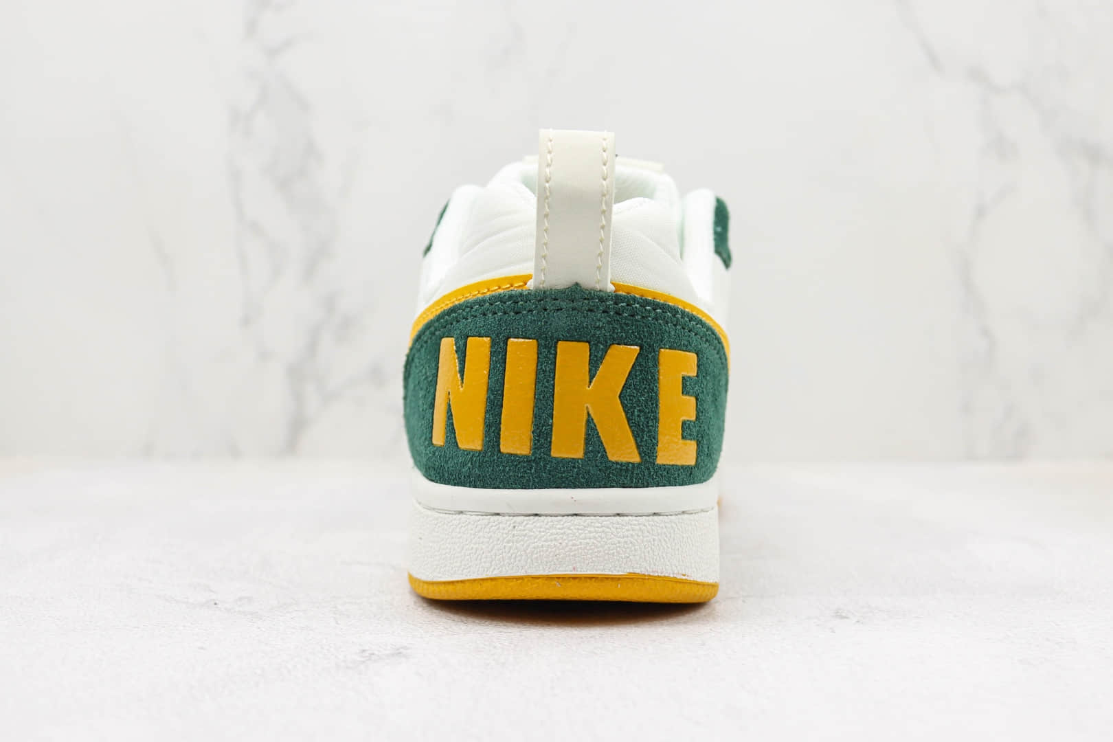 耐克Nike Court Borough Low纯原版本白绿黄勾低帮板鞋 莆田阿迪达斯板鞋 货号:844881-100