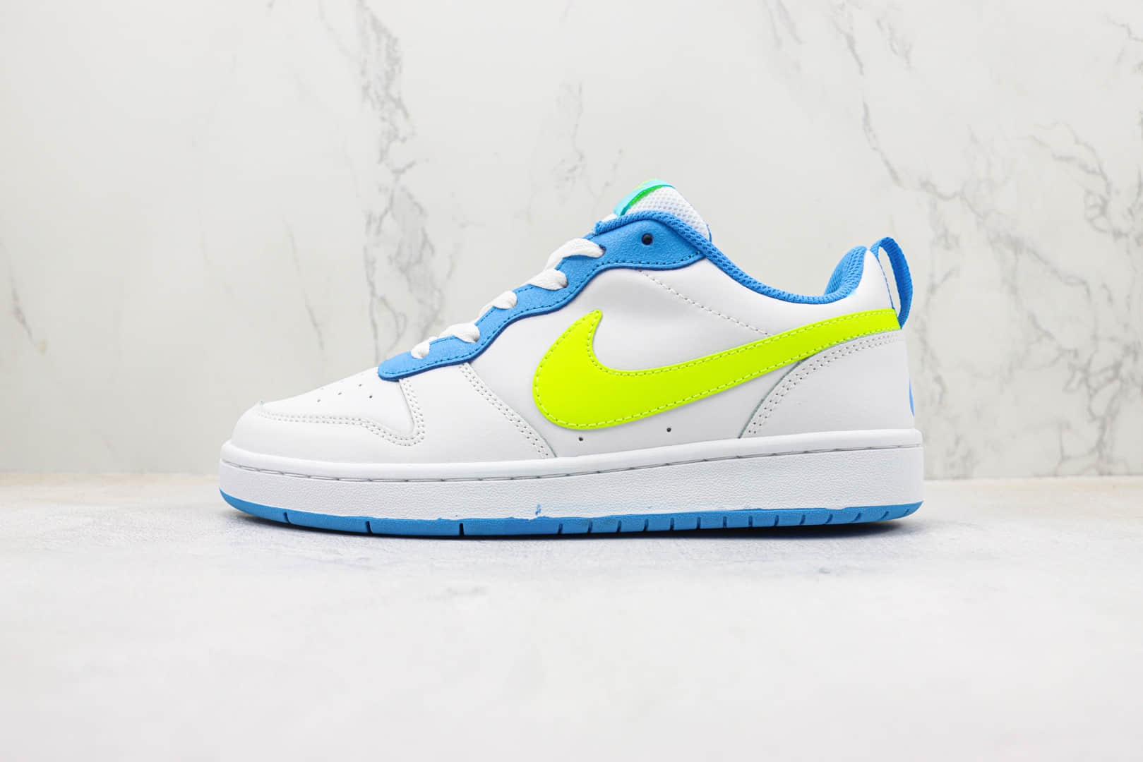 耐克Nike Court Borough Low 2纯原版本白黄蓝配色运动板鞋 莆田耐克货源 货号:BQ5448-122