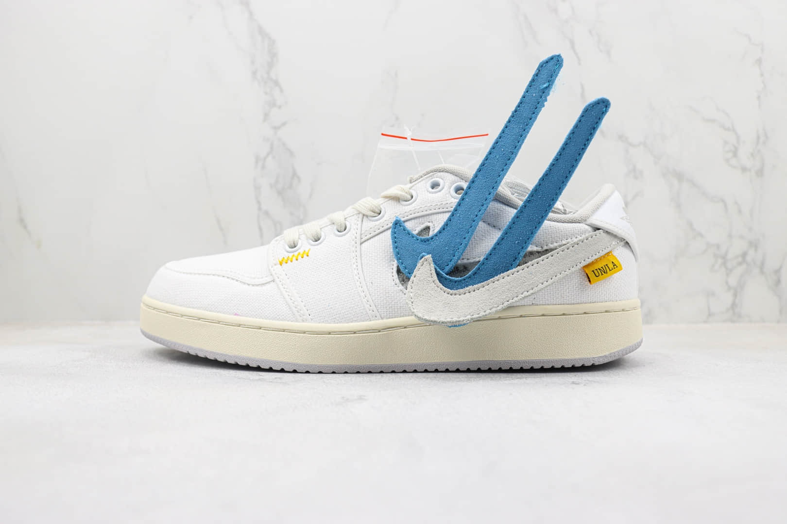 乔丹Union x AJKO 1 Low “White”纯原版本UN联名AJ1帆布白低帮板鞋 莆田天花板AJ1系列 货号:DO8912-101