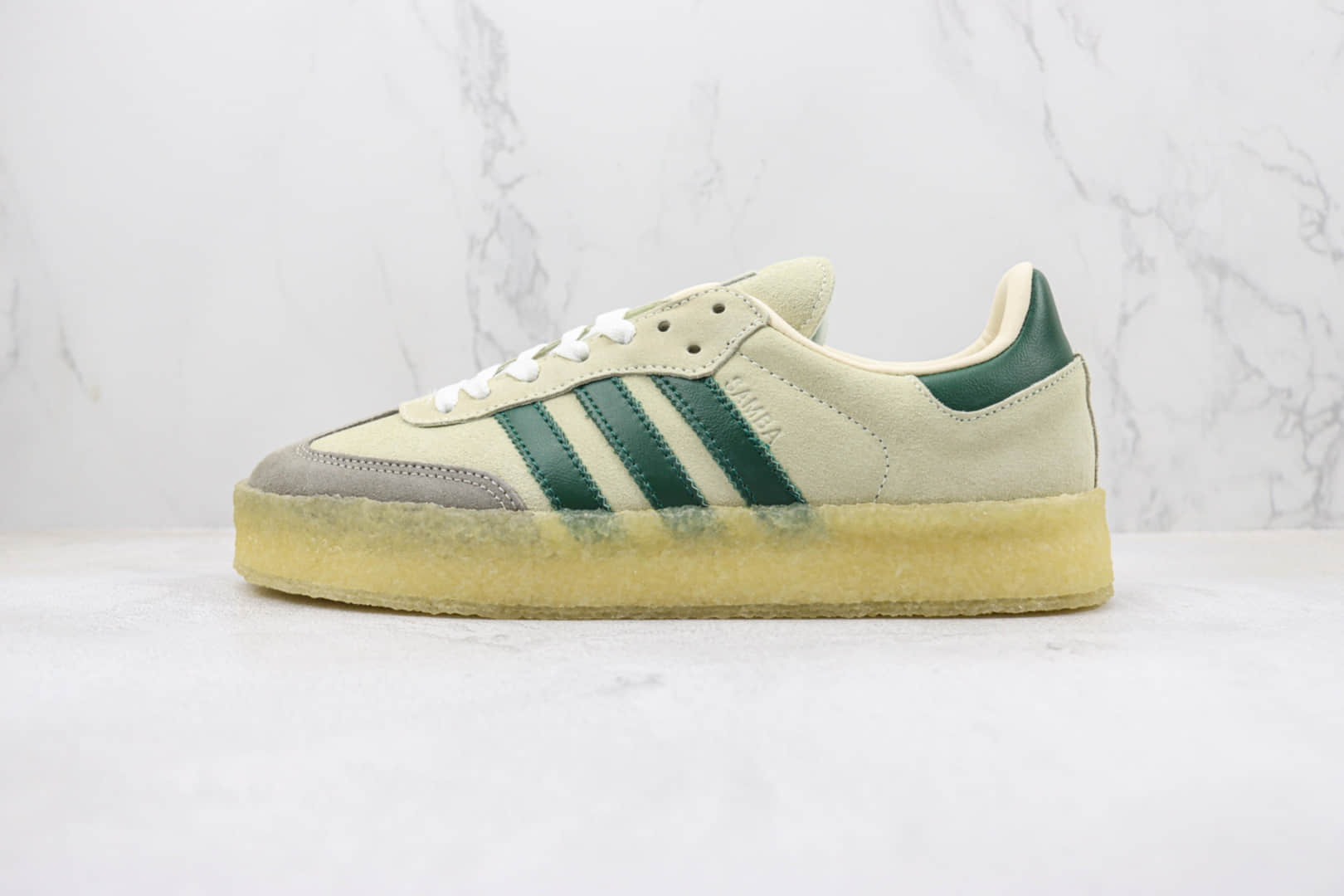 阿迪达斯Kith x Clarks x adidas Originals 8th Street Samba纯原版本桑巴联名灰白深绿生胶底德训鞋 莆田阿迪达斯货源 (ID:96706) - 图片1