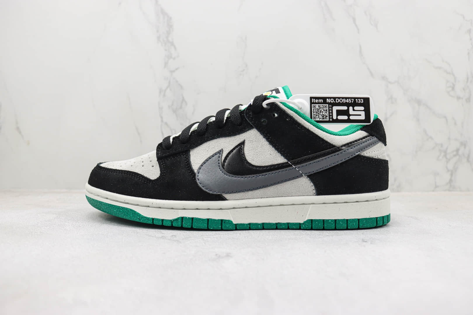 耐克Nike SB Dunk Low纯原版本低帮SB Dunk绑带黑绿黑灰双勾板鞋 莆田天花板Dunk系列 (ID:96914) - 图片1