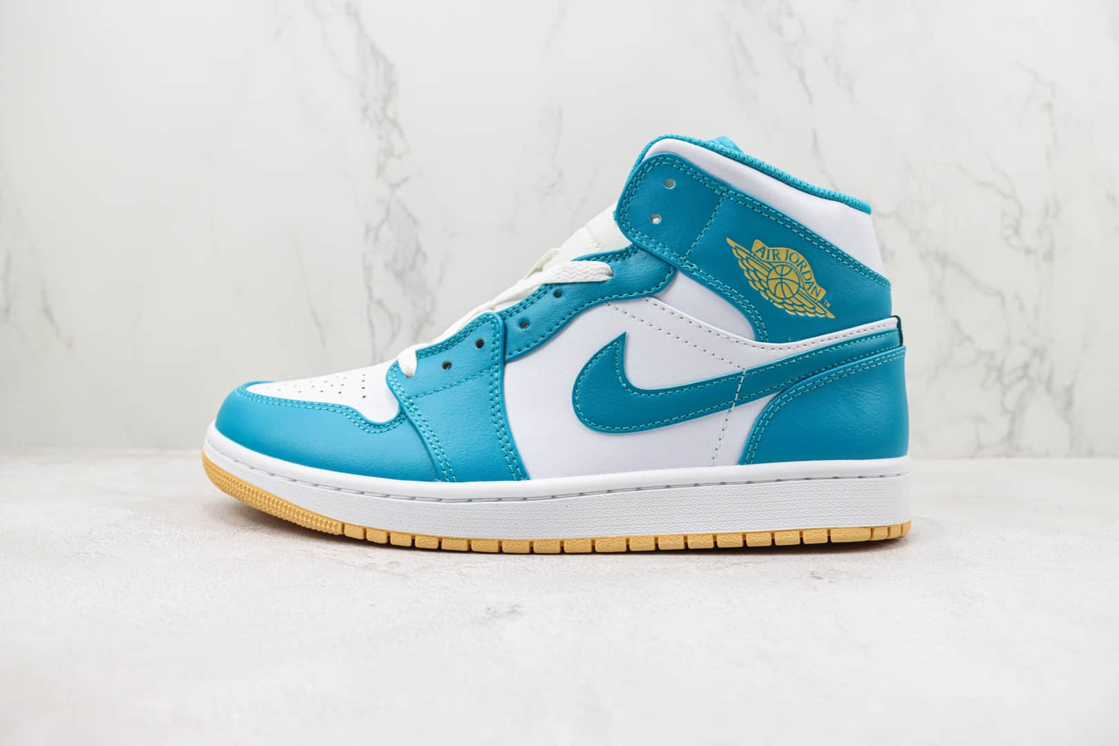 乔丹Air Jordan 1 Mid纯原版本中帮AJ1蓝白色篮球鞋 莆田天花板AJ1系列 (ID:97059) - 图片1