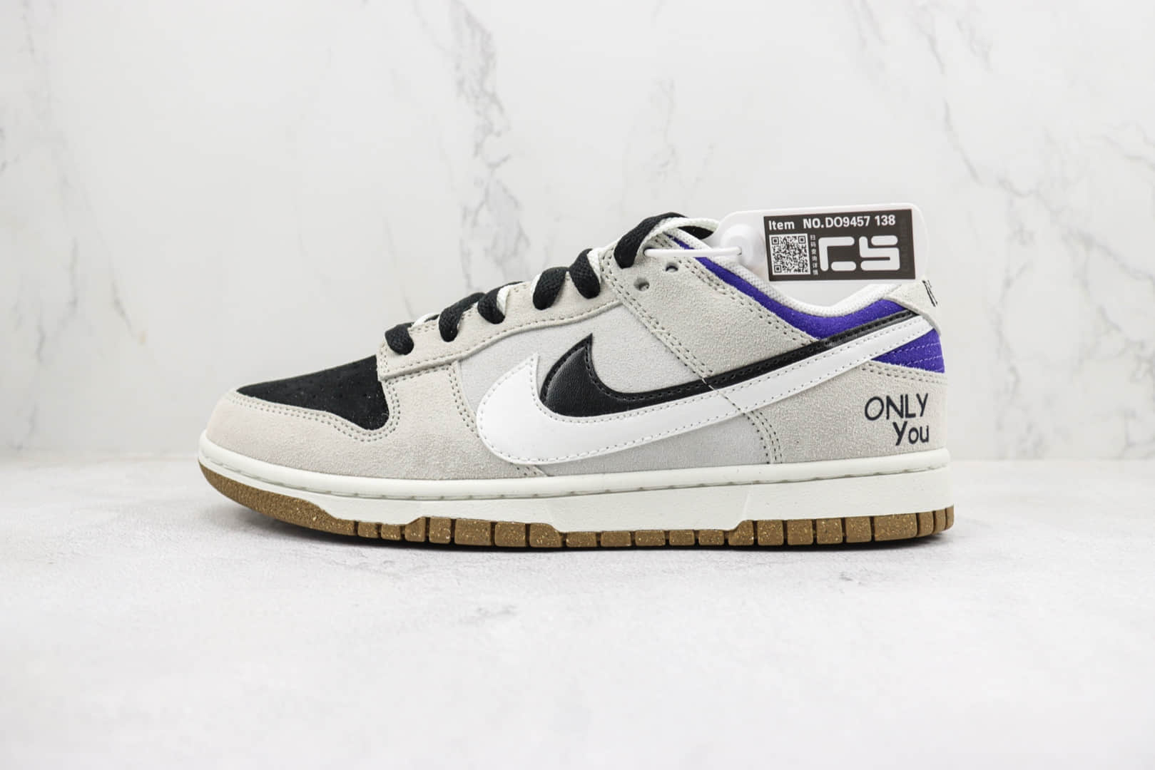 耐克Nike Dunk Low纯原版本低帮Dunk白黑双勾绑带板鞋 莆田天花板Dunk系列 货号:DO9457-138