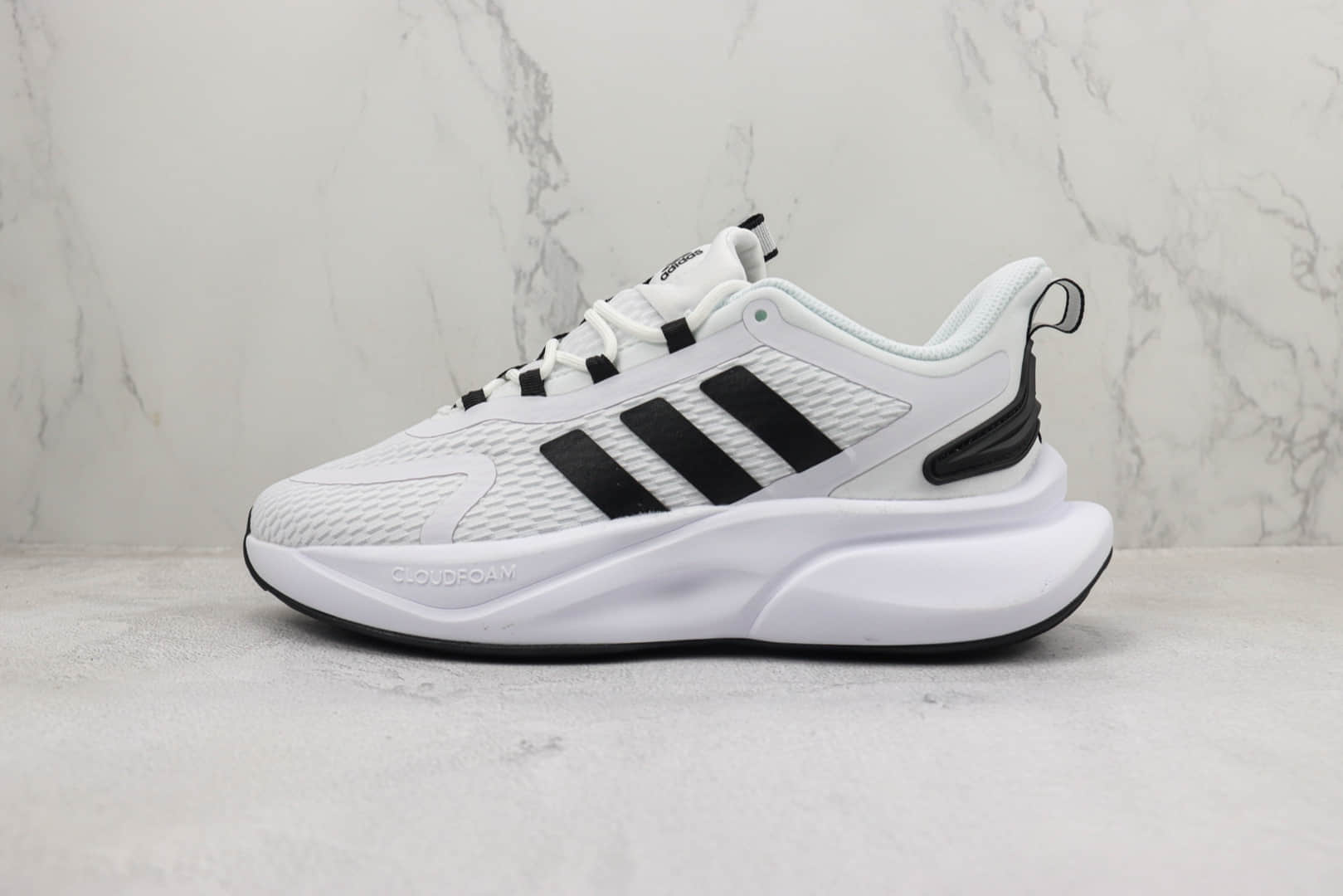 阿迪达斯adidas AlphaBounce Beyond纯原版本阿尔法白黑色爆米花跑鞋 莆田阿迪达斯货源 (ID:97574) - 图片1
