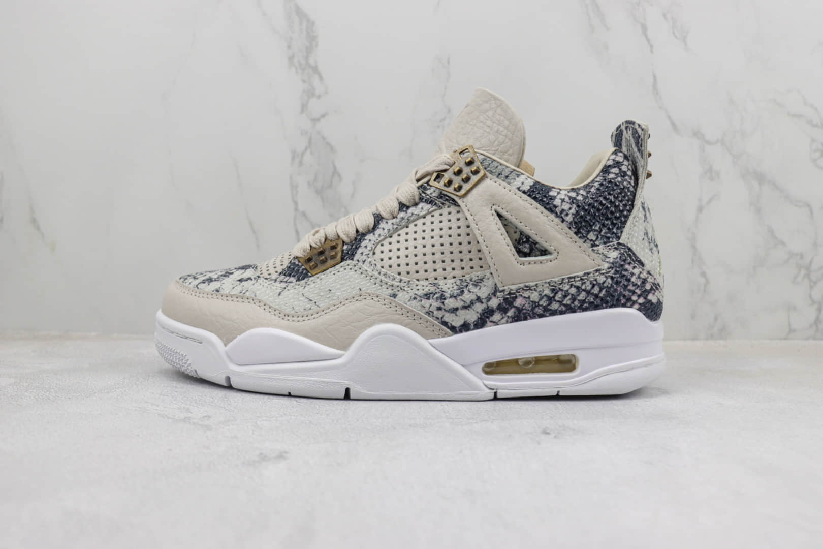 乔丹Air Jordan 4 Retro“SneakSkin”纯原版本AJ4蛇纹灰白篮球鞋 莆田AJ货源 (ID:97879) - 图片1