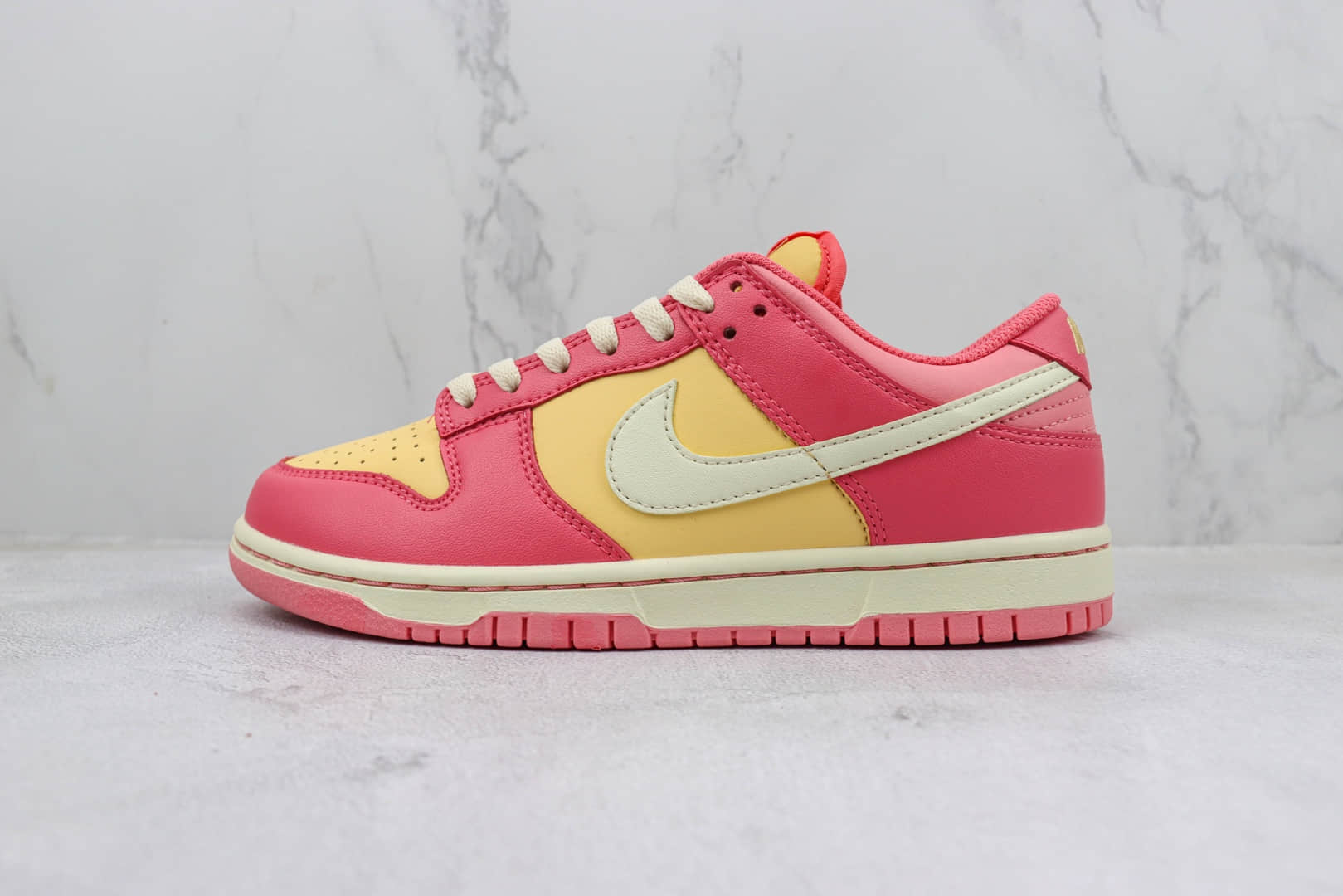耐克Nike Dunk Low纯原版本低帮Dunk黄粉色板鞋 莆田天花板Dunk系列 (ID:98105) - 图片1