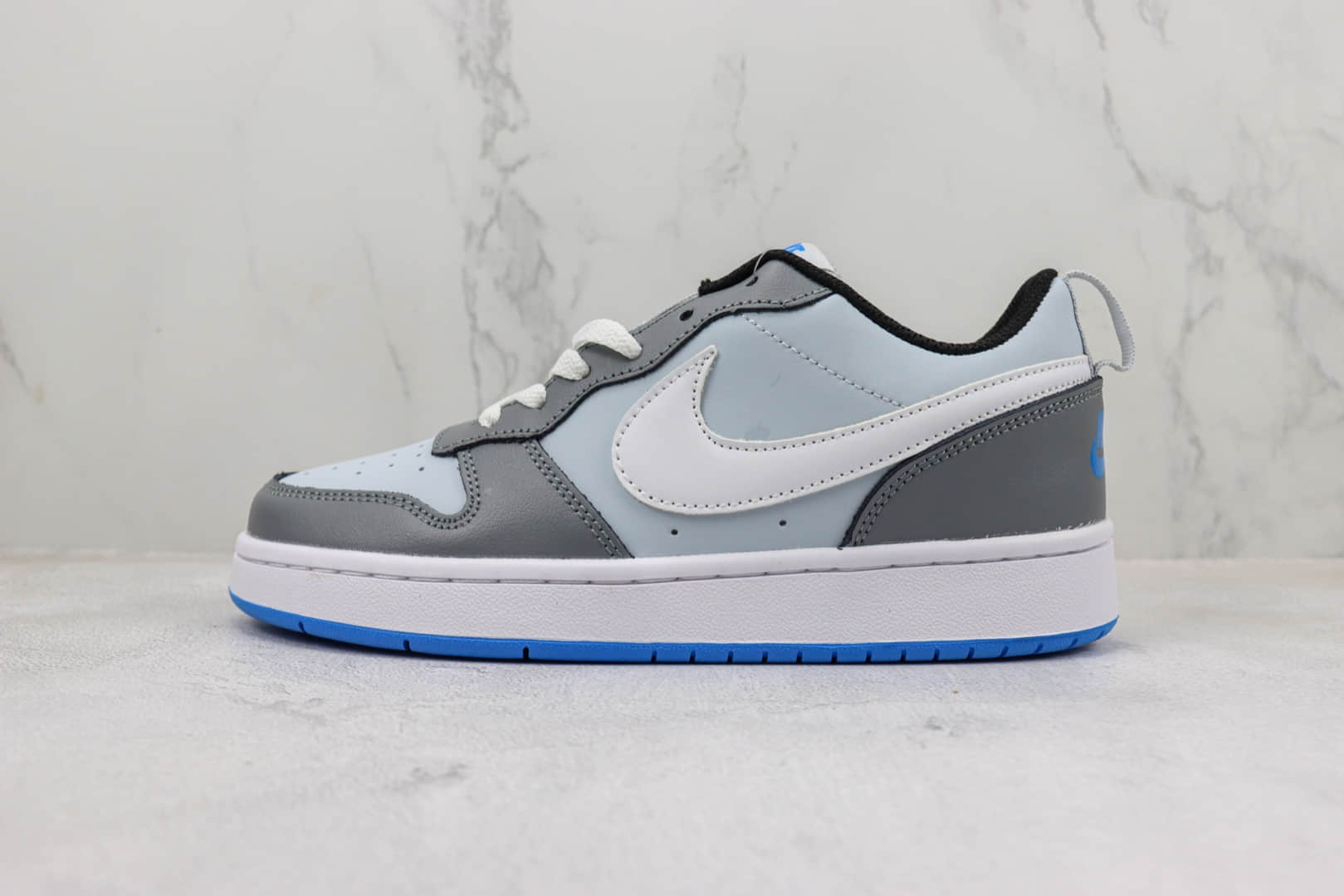 耐克Nike Court Borough Low 2纯原版本灰蓝色板鞋 莆田耐克工厂 (ID:98145) - 图片1