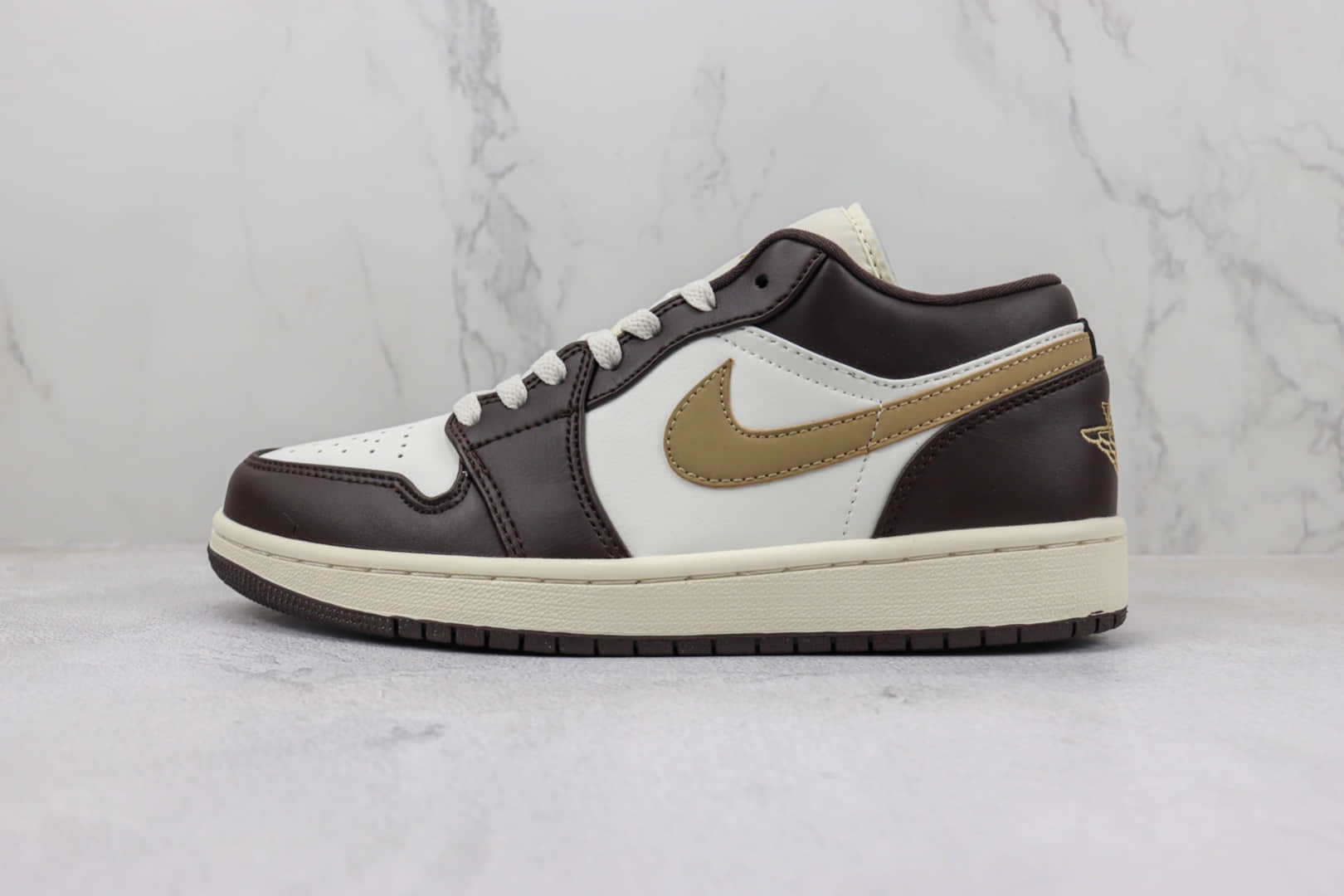 乔丹Air Jordan 1 Low纯原版本低帮AJ1摩卡白棕板鞋 莆田天花板AJ1系列 (ID:98347) - 图片1