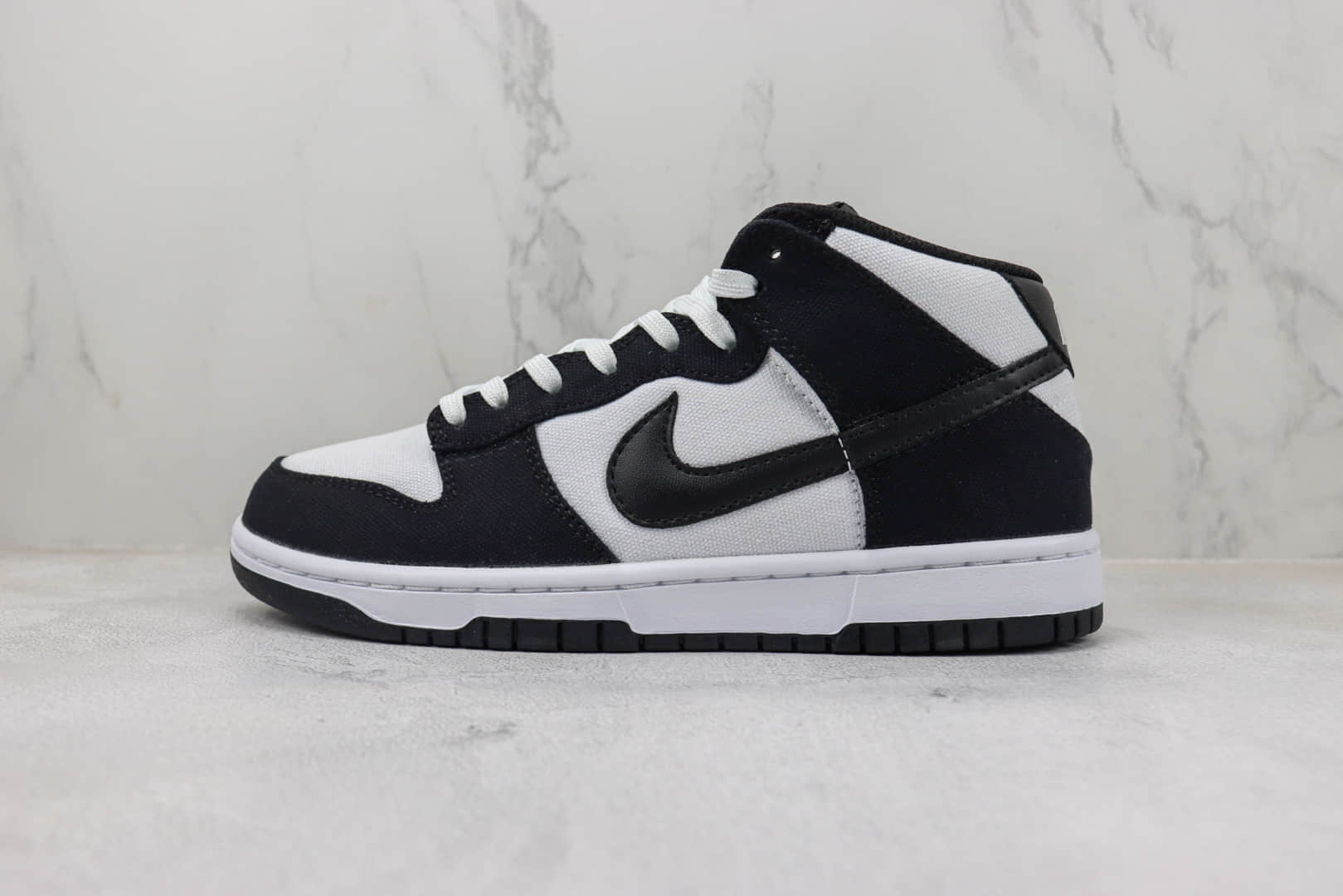 耐克Nike SB Dunk High纯原版本高帮SB Dunk黑白熊猫帆布板鞋 莆田天花板Dunk系列 (ID:98451) - 图片1