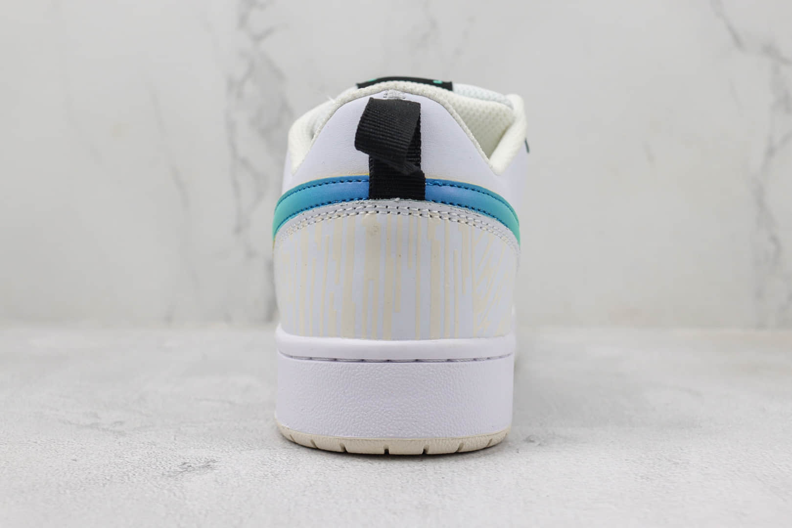 耐克Nike Court Borough Low 2纯原版本白色黄蓝渐变勾板鞋 莆田复刻耐克 货号:FJ7692-191