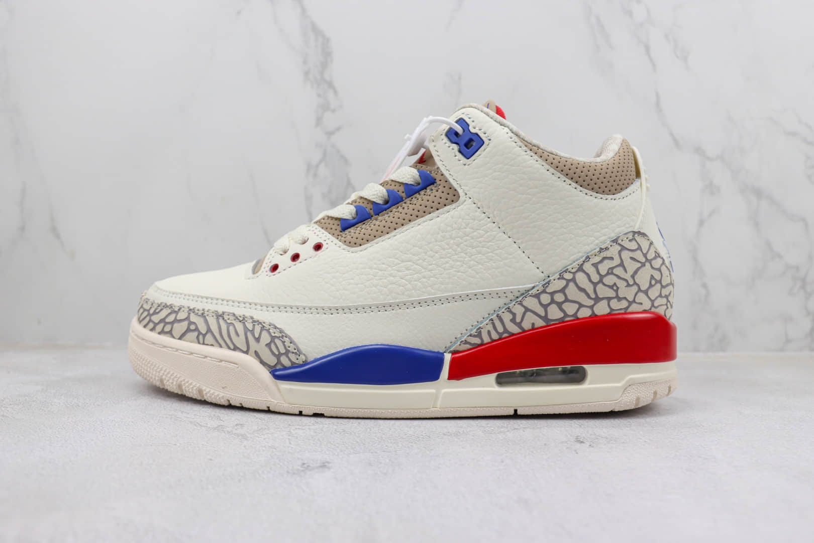 乔丹Air jordan 3 Retro纯原版本AJ3独立日白蓝红篮球鞋 莆田AJ货源 (ID:98739) - 图片1
