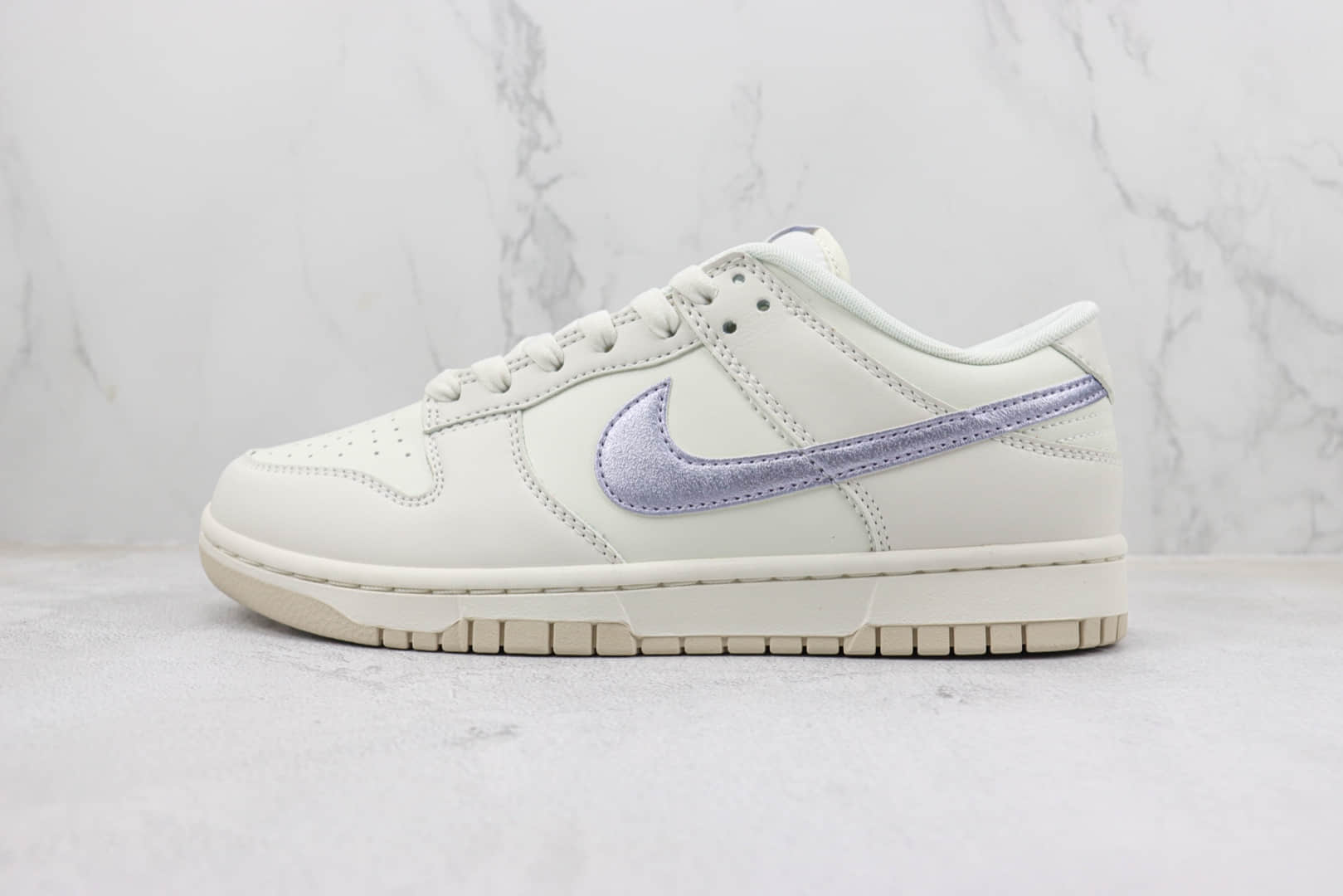 耐克Nike SB Dunk Low纯原版本低帮SB Dunk米白紫色板鞋 莆田耐克货源 (ID:98870) - 图片1