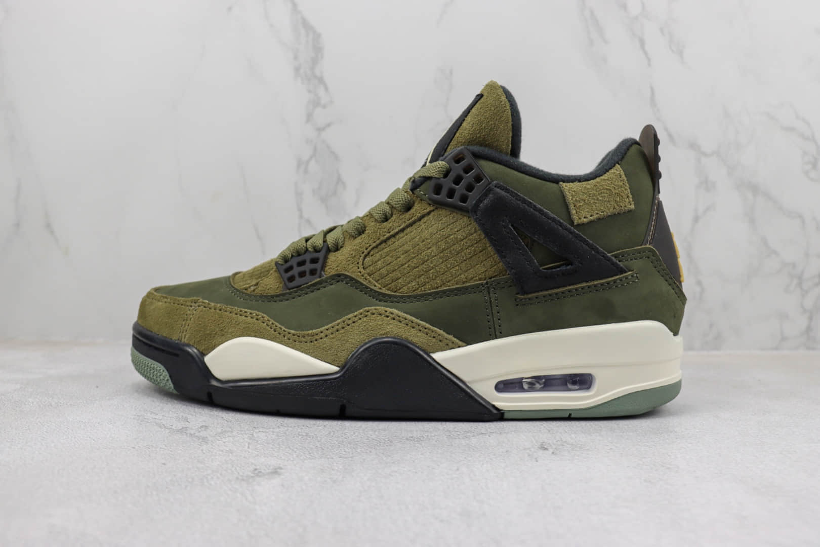 乔丹Air Jordan 4 Retro“Olive Canvas”纯原版本AJ4橄榄绿实战篮球鞋 莆田AJ货源 (ID:98894) - 图片1