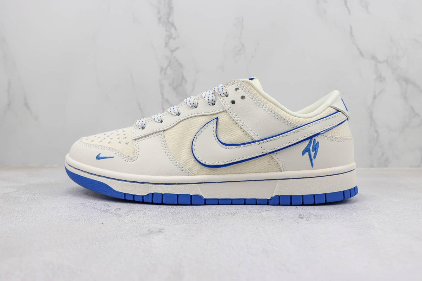 耐克Nike Dunk Low纯原版本低帮Dunk米白蓝色TS联名板鞋 莆田天花板Dunk系列 (ID:98926) - 图片1